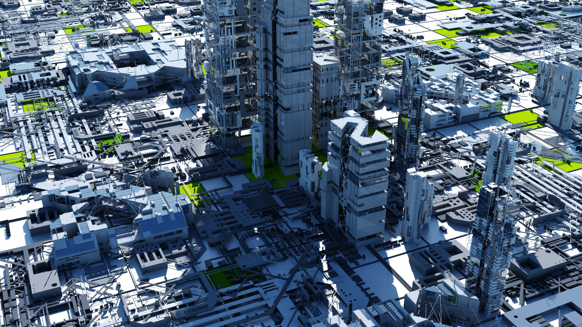 Sci-Fi Tech City 3D model_4