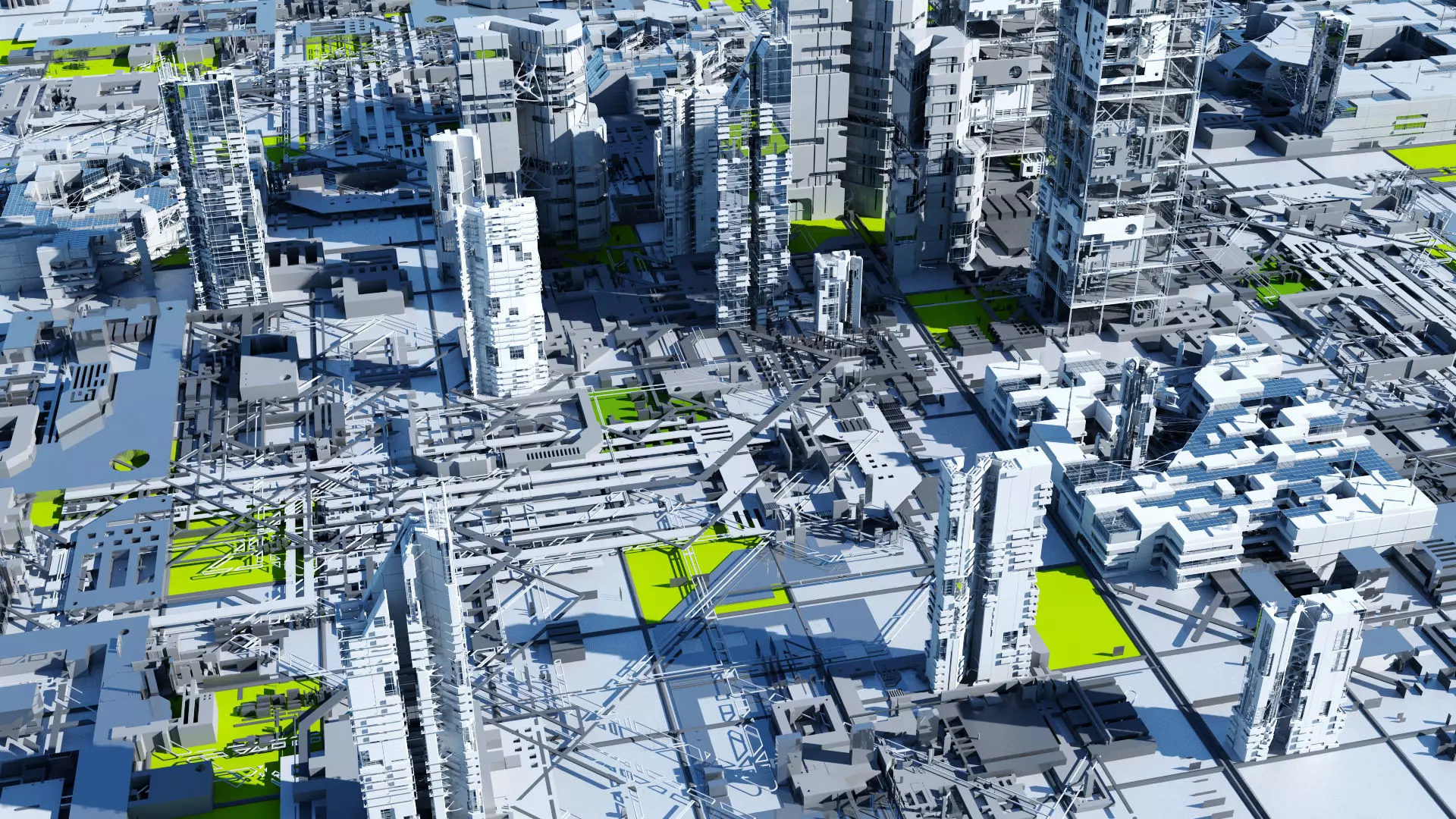 Sci-Fi Tech City 3D model_0