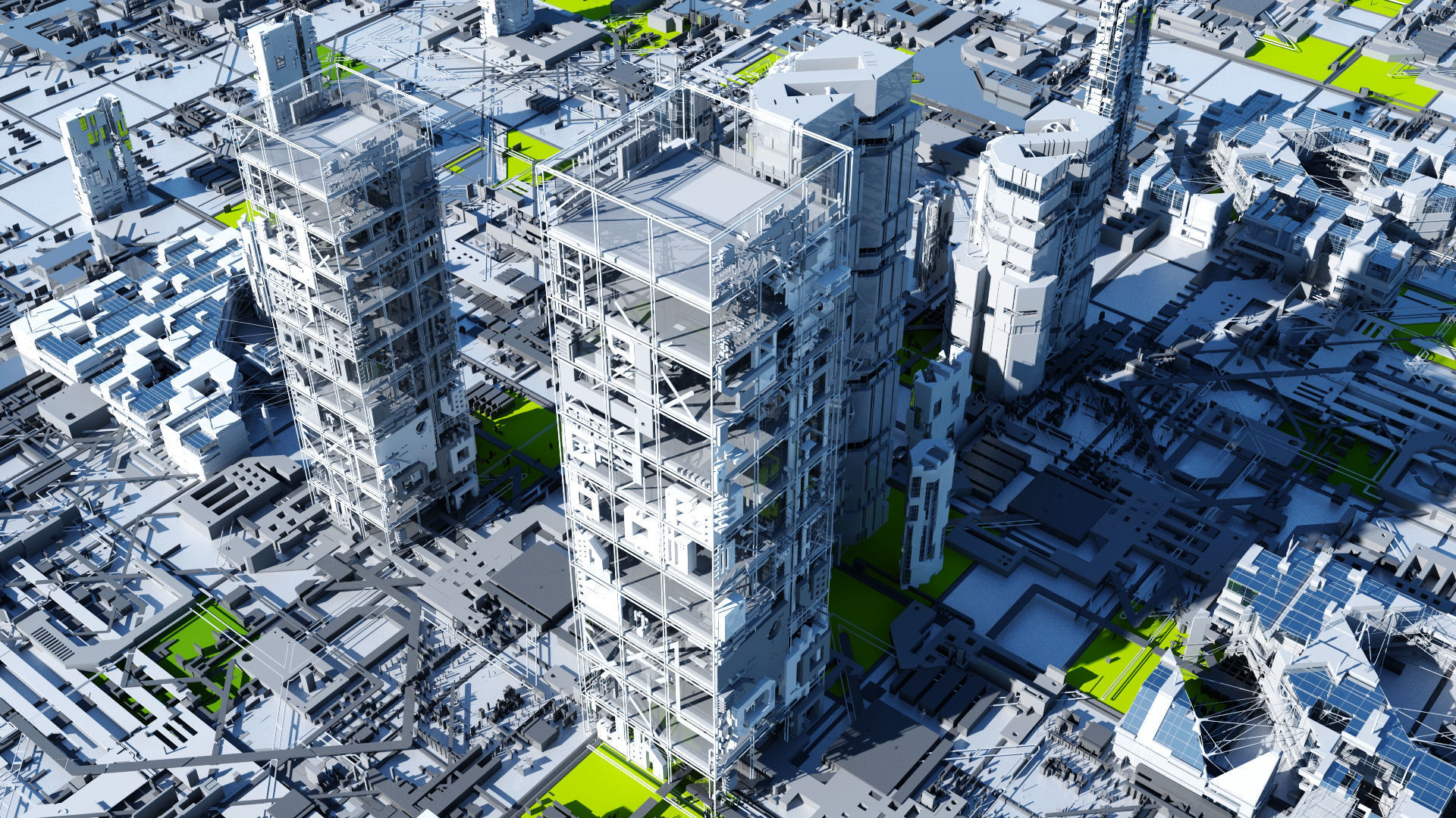 Sci-Fi Tech City 3D model_2
