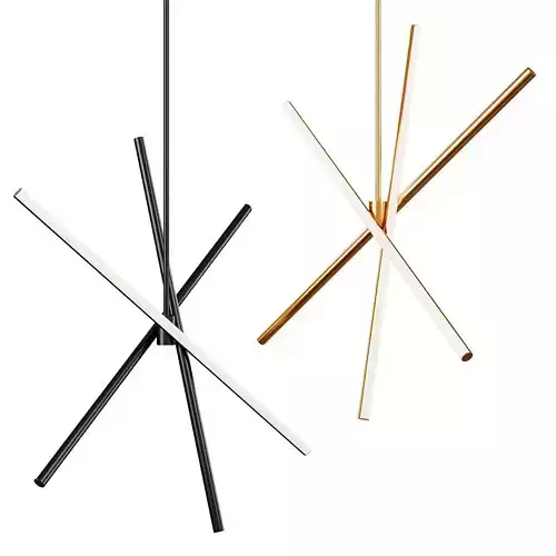 Light Rods LED Chandelier  Low-poly 3D model
