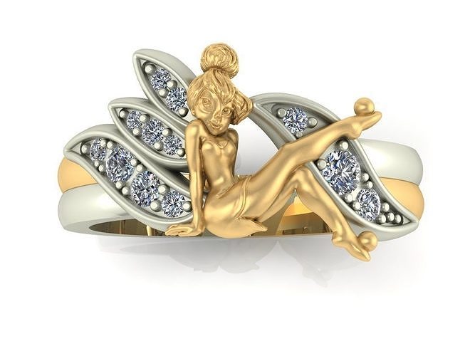 ring with girl 3D print model