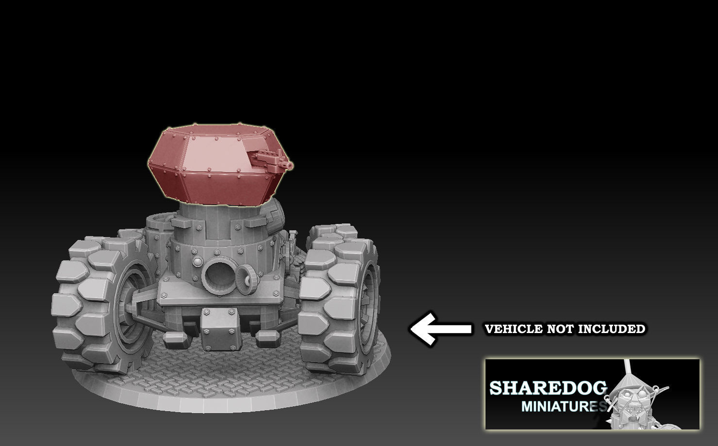 Tank Box Gun Turret 3D print model_7