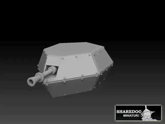 Tank Box Gun Turret 3D print model