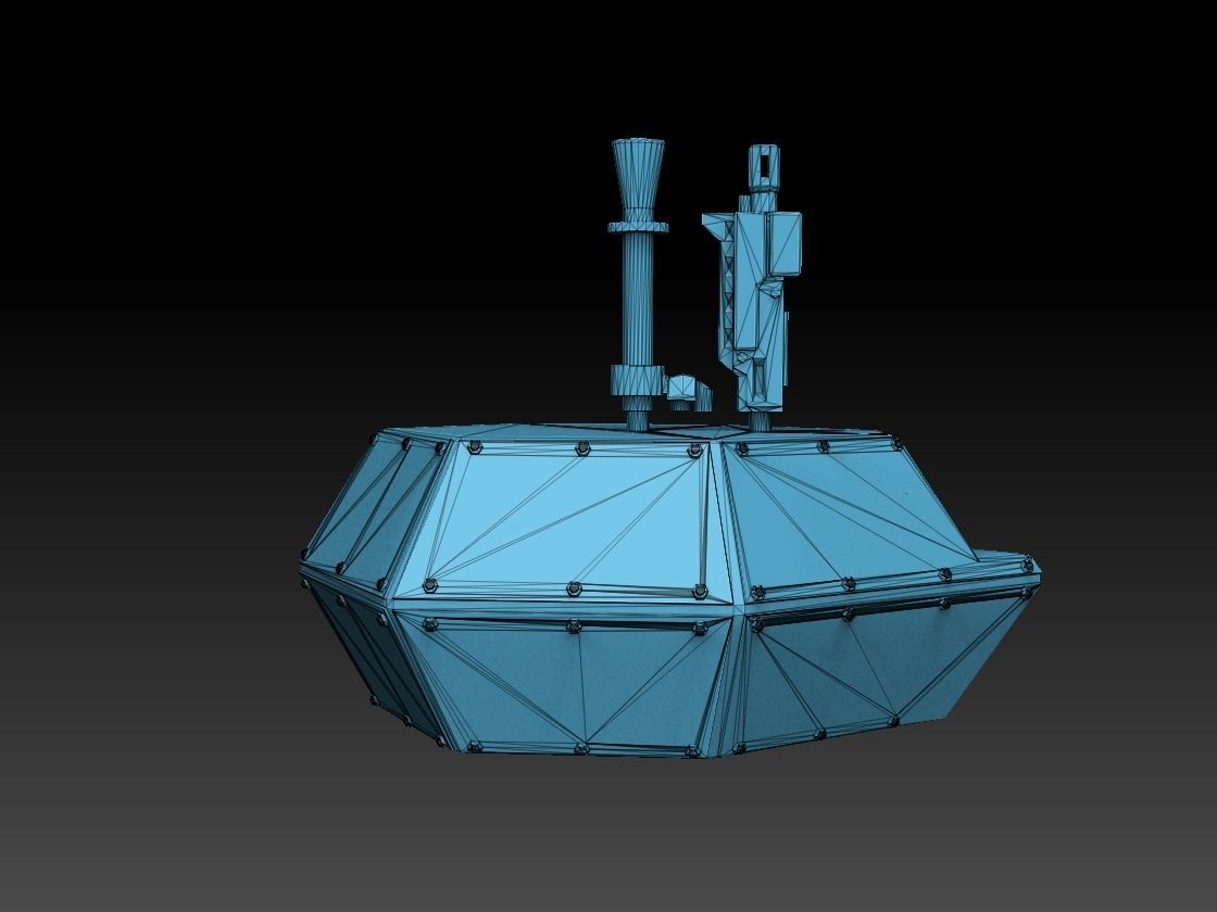 Tank Box Gun Turret 3D print model_4