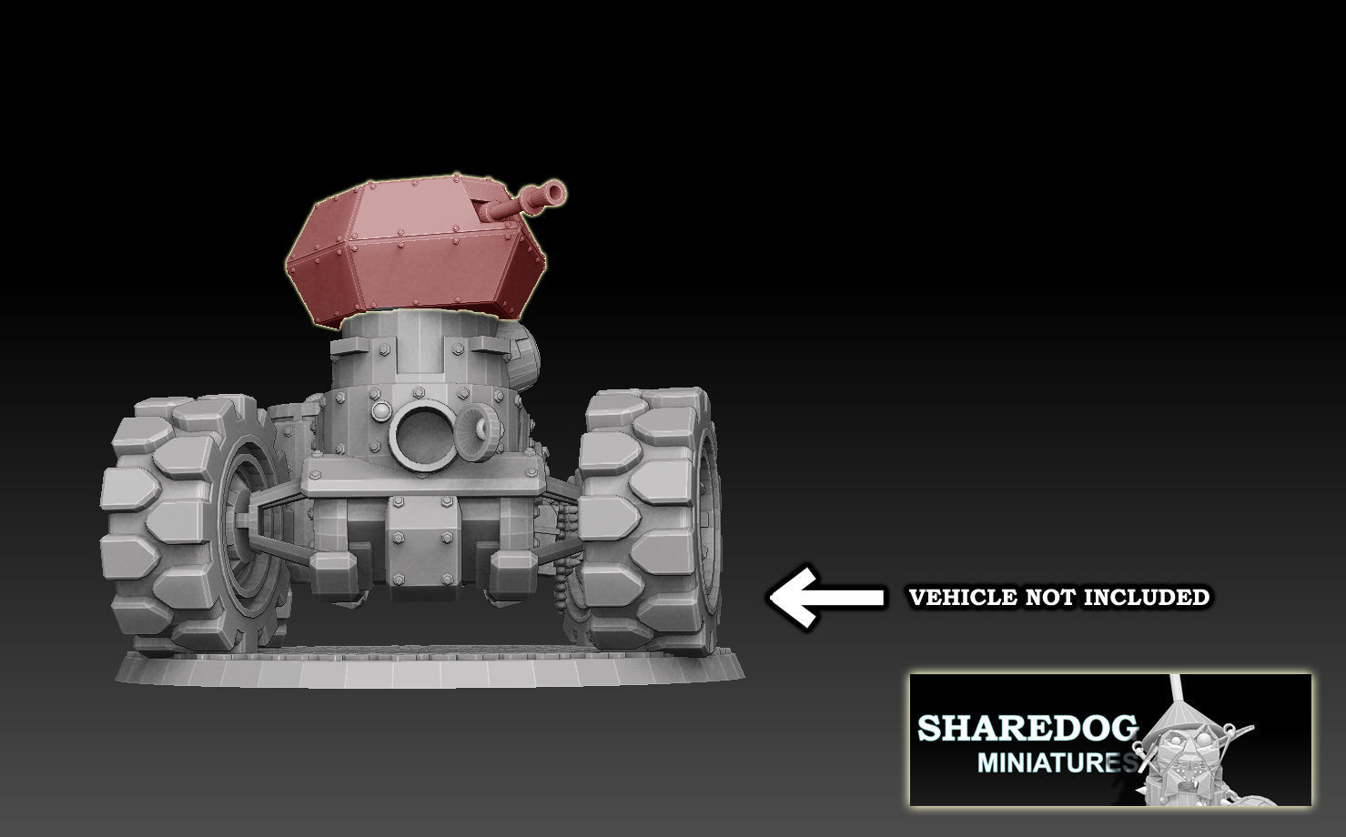 Tank Box Gun Turret 3D print model_8