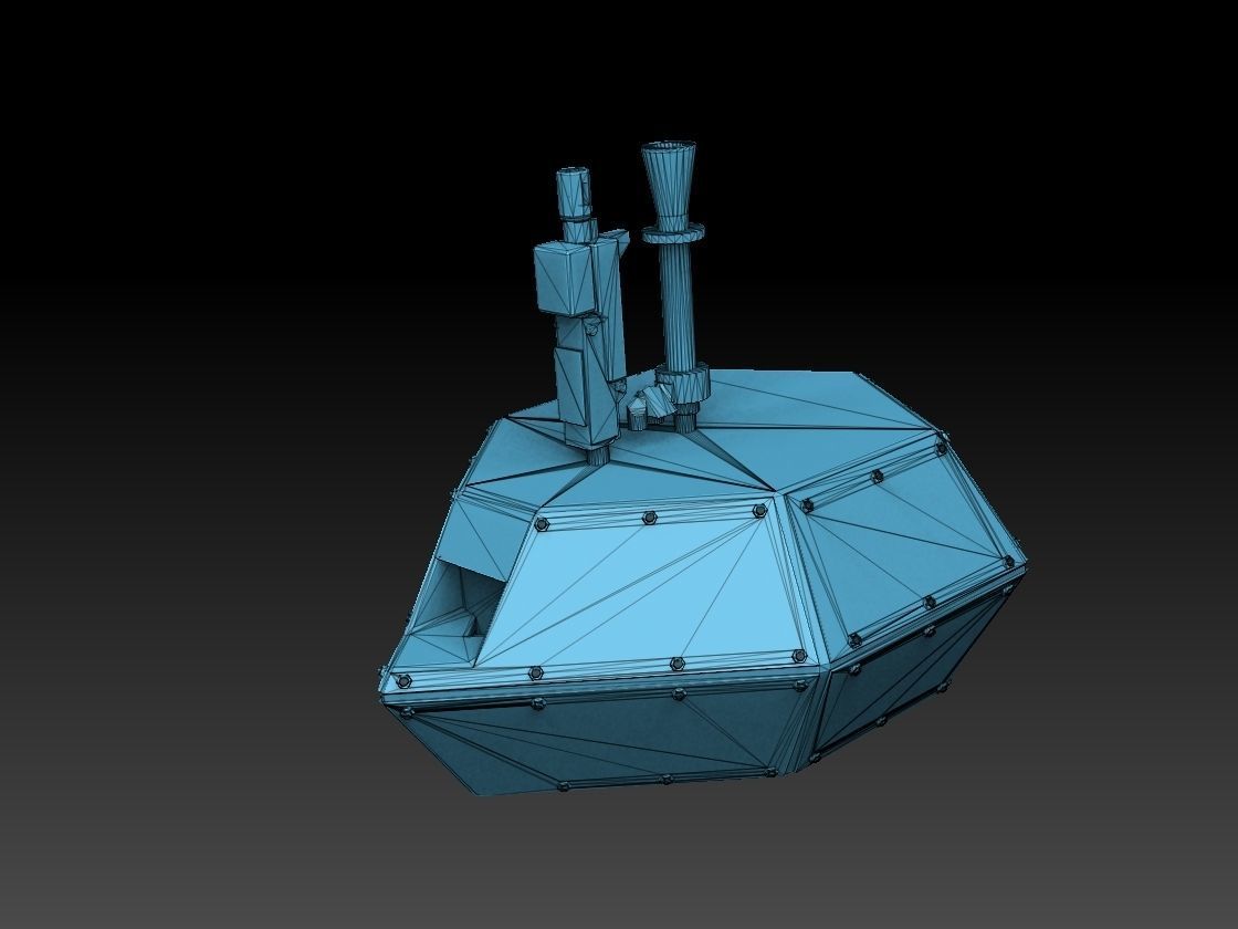 Tank Box Gun Turret 3D print model_2