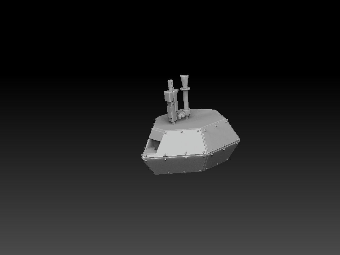 Tank Box Gun Turret 3D print model_1