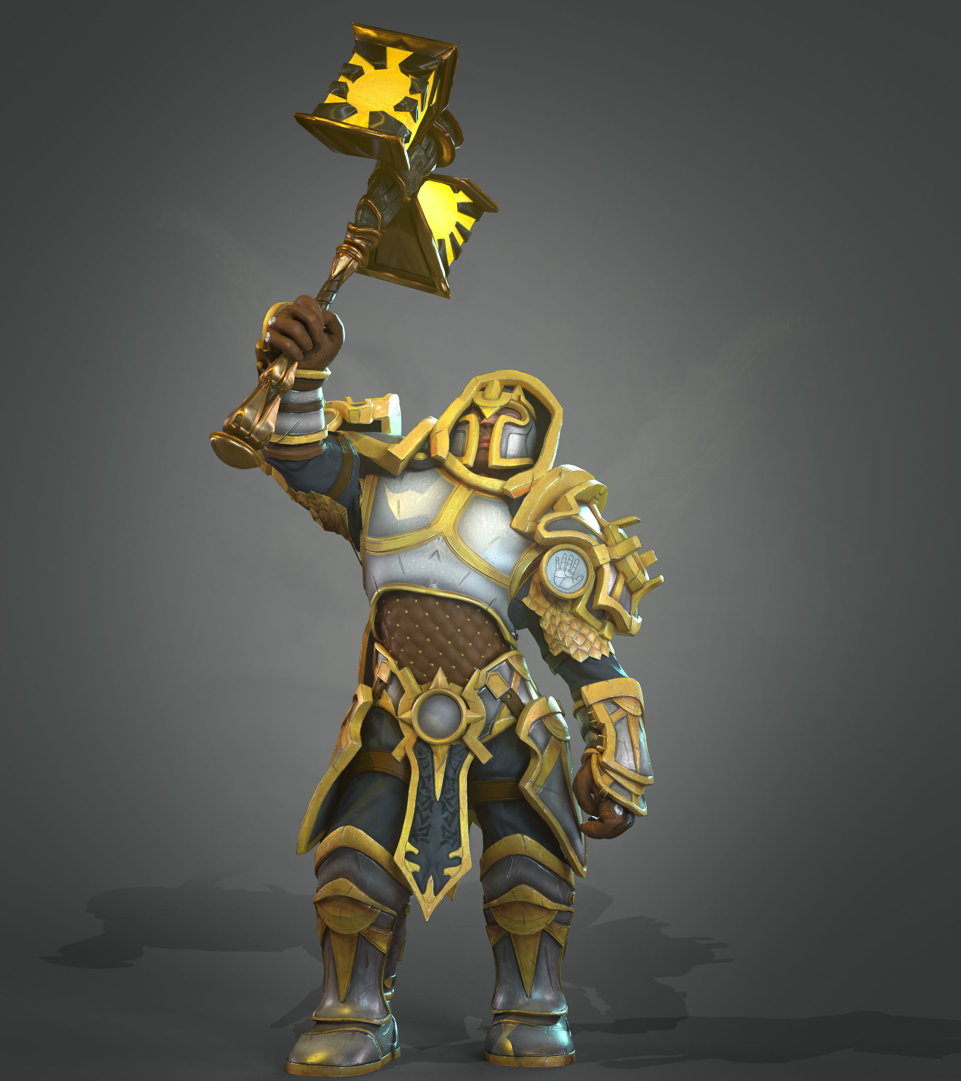 Paladin Low-poly 3D model_5
