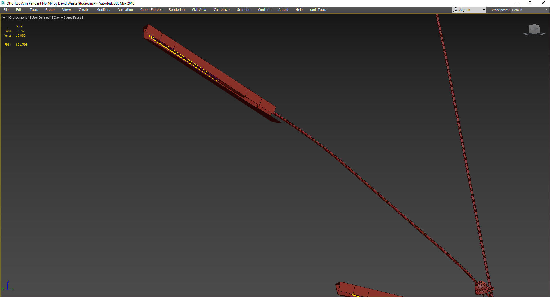 Otto Two Arm Pendant No 444 by David Weeks Studio Low-poly 3D model_4