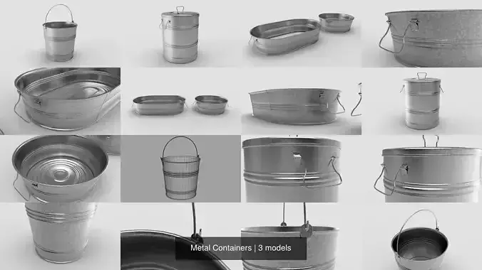 Metal Containers 3D Model Collection