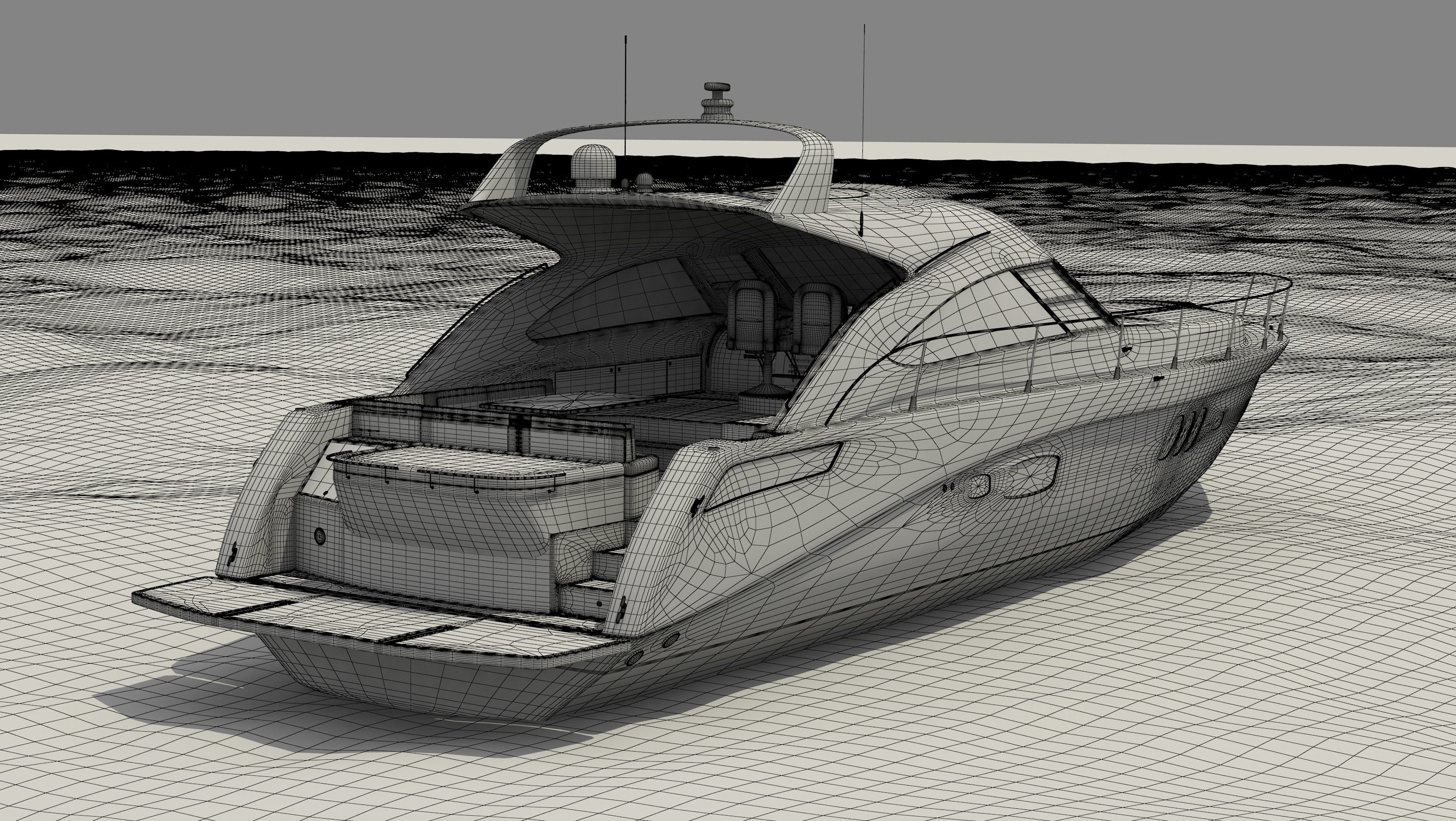 Searay Sundancer 540 2012 full interior 3D model_16