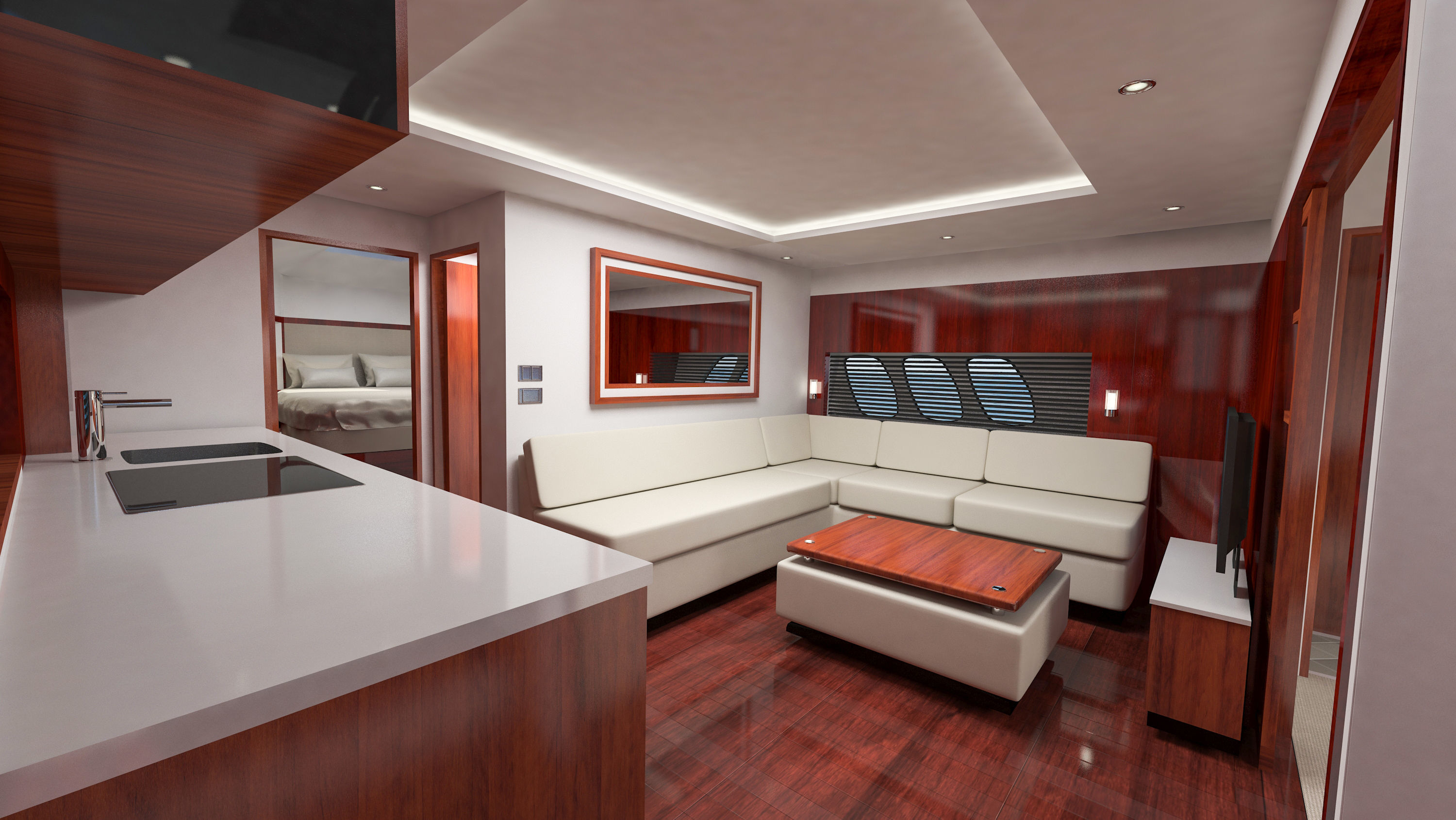 Searay Sundancer 540 2012 full interior 3D model_22