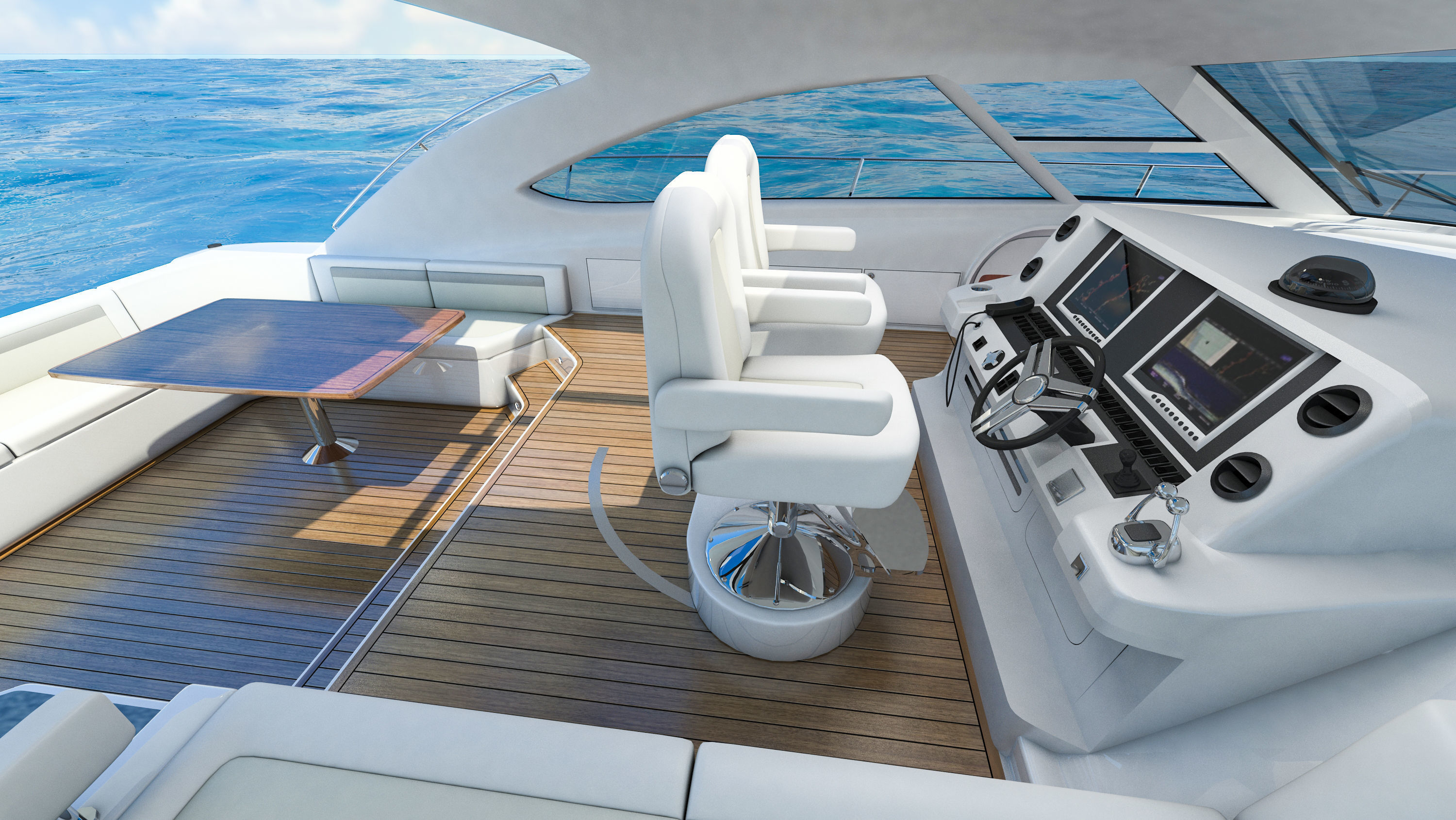 Searay Sundancer 540 2012 full interior 3D model_24