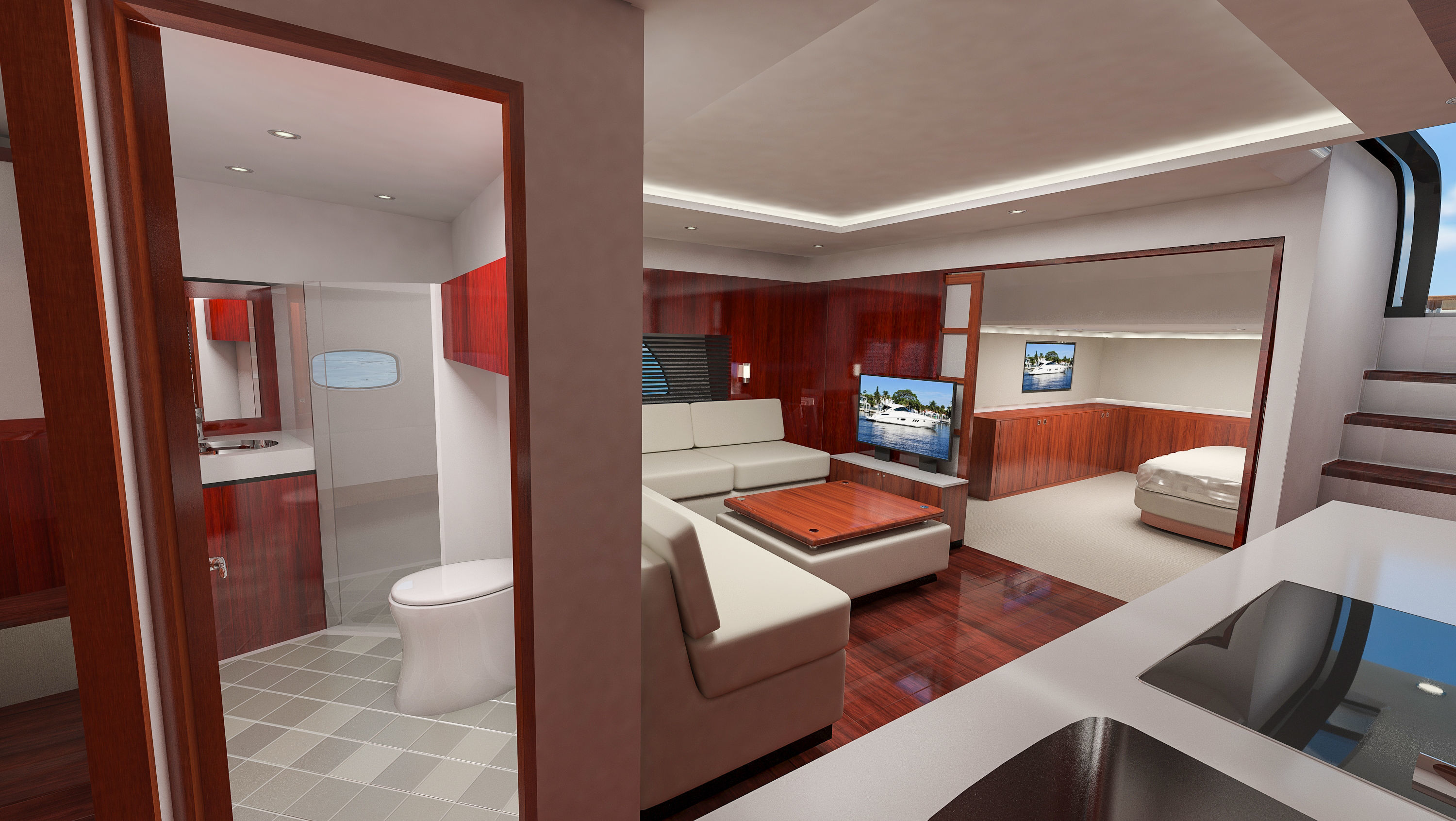 Searay Sundancer 540 2012 full interior 3D model_19