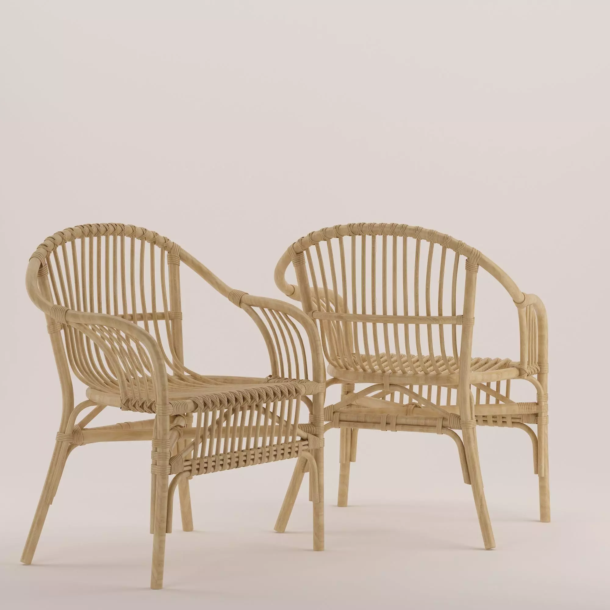 Rattan chairs 3D model