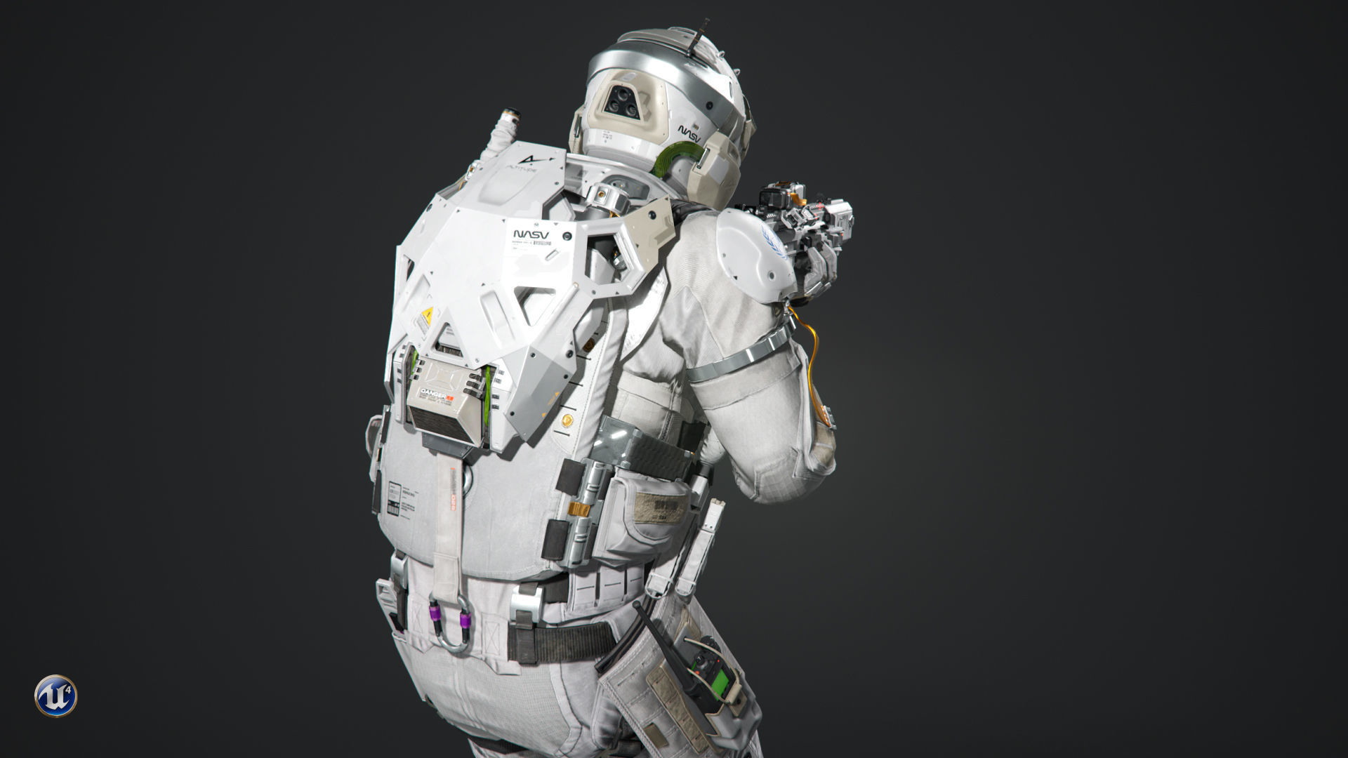 SCIFI - SPACE SOLDIER Low-poly 3D model_10