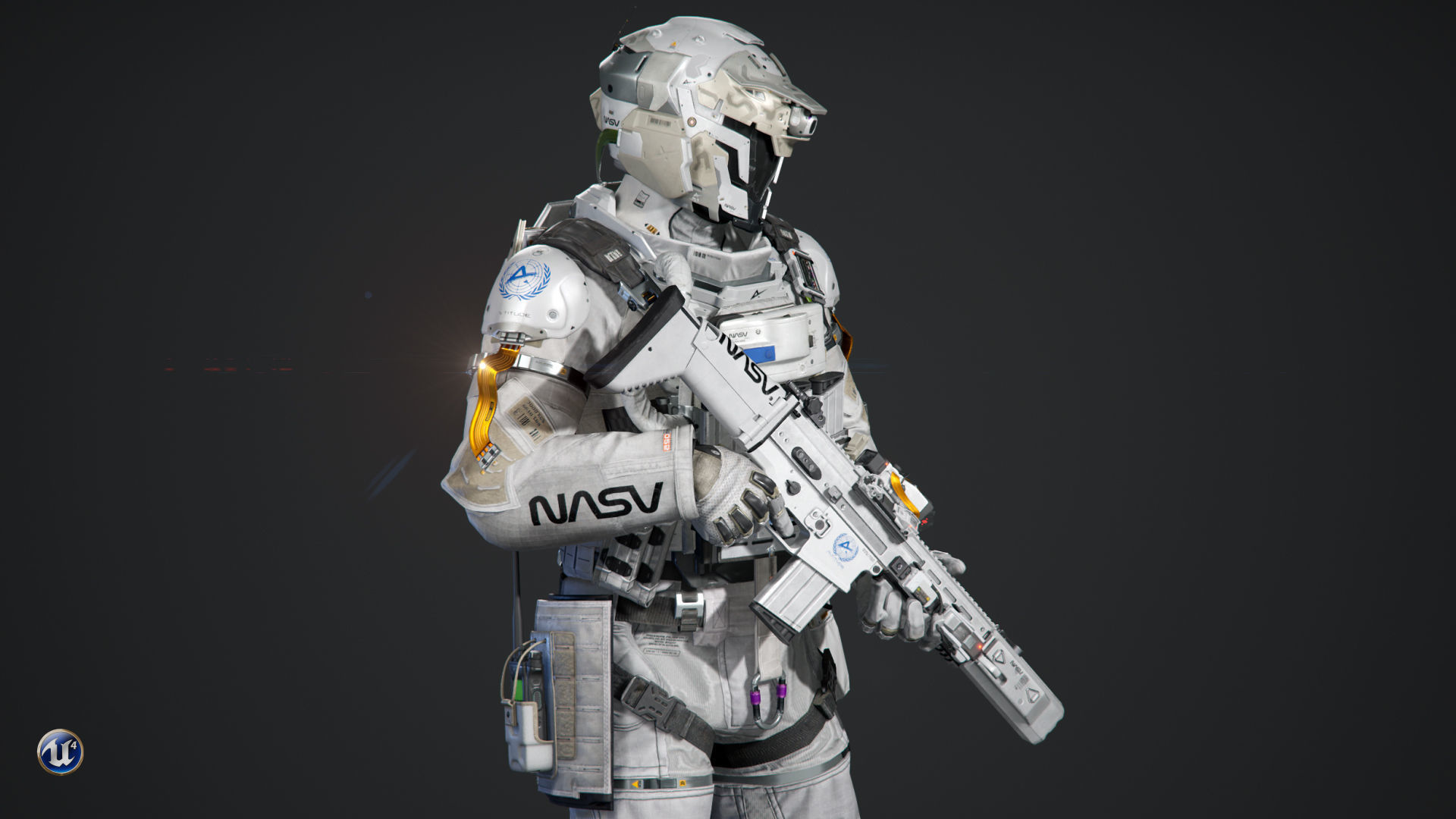 SCIFI - SPACE SOLDIER Low-poly 3D model_4