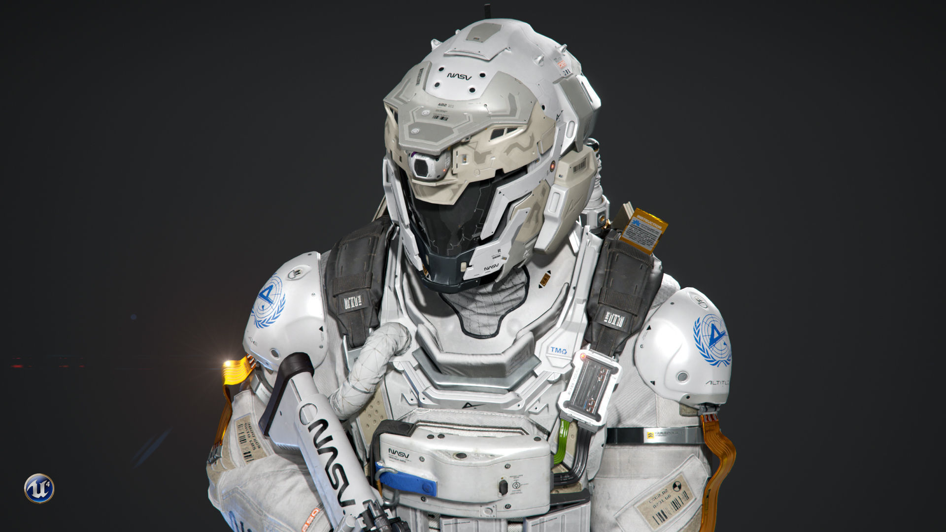 SCIFI - SPACE SOLDIER Low-poly 3D model_7