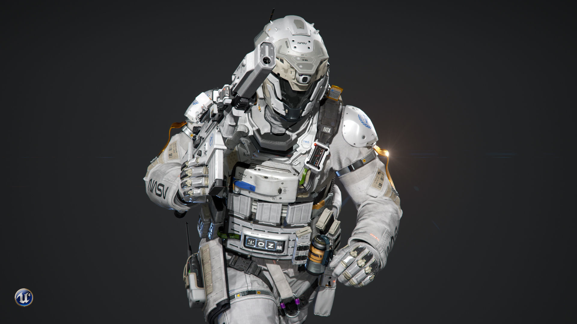 SCIFI - SPACE SOLDIER Low-poly 3D model_11