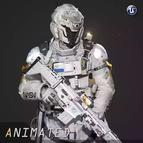 SCIFI - SPACE SOLDIER Low-poly 3D model