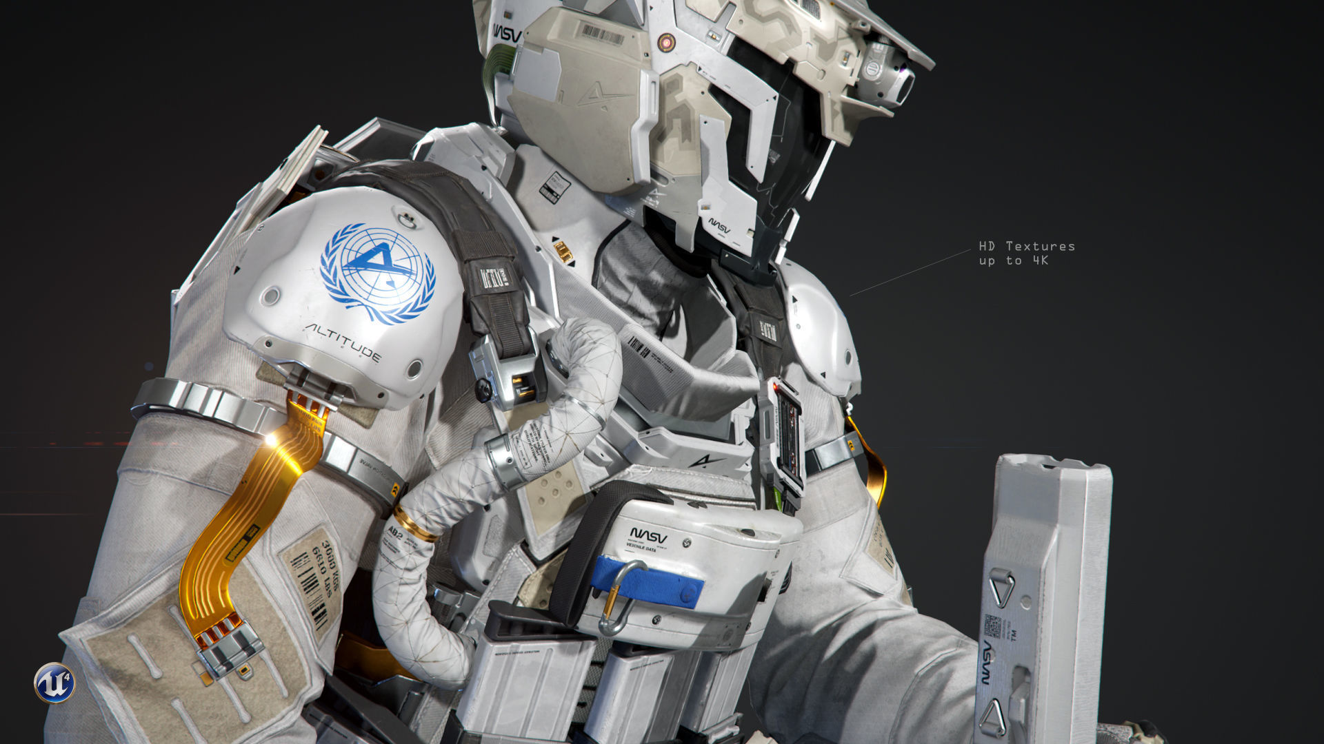 SCIFI - SPACE SOLDIER Low-poly 3D model_9