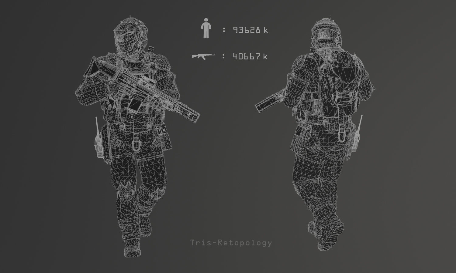 SCIFI - SPACE SOLDIER Low-poly 3D model_15