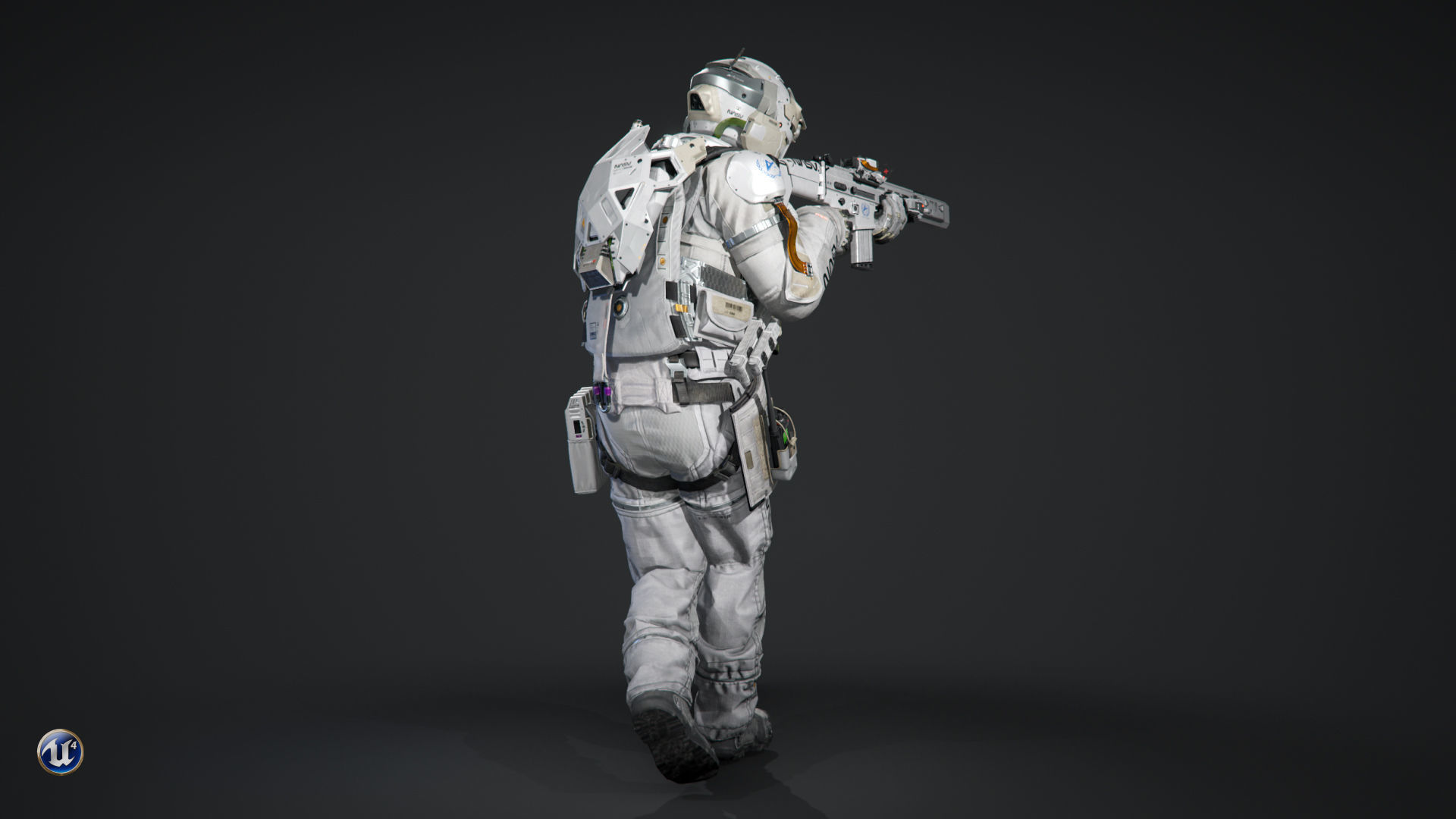SCIFI - SPACE SOLDIER Low-poly 3D model_6