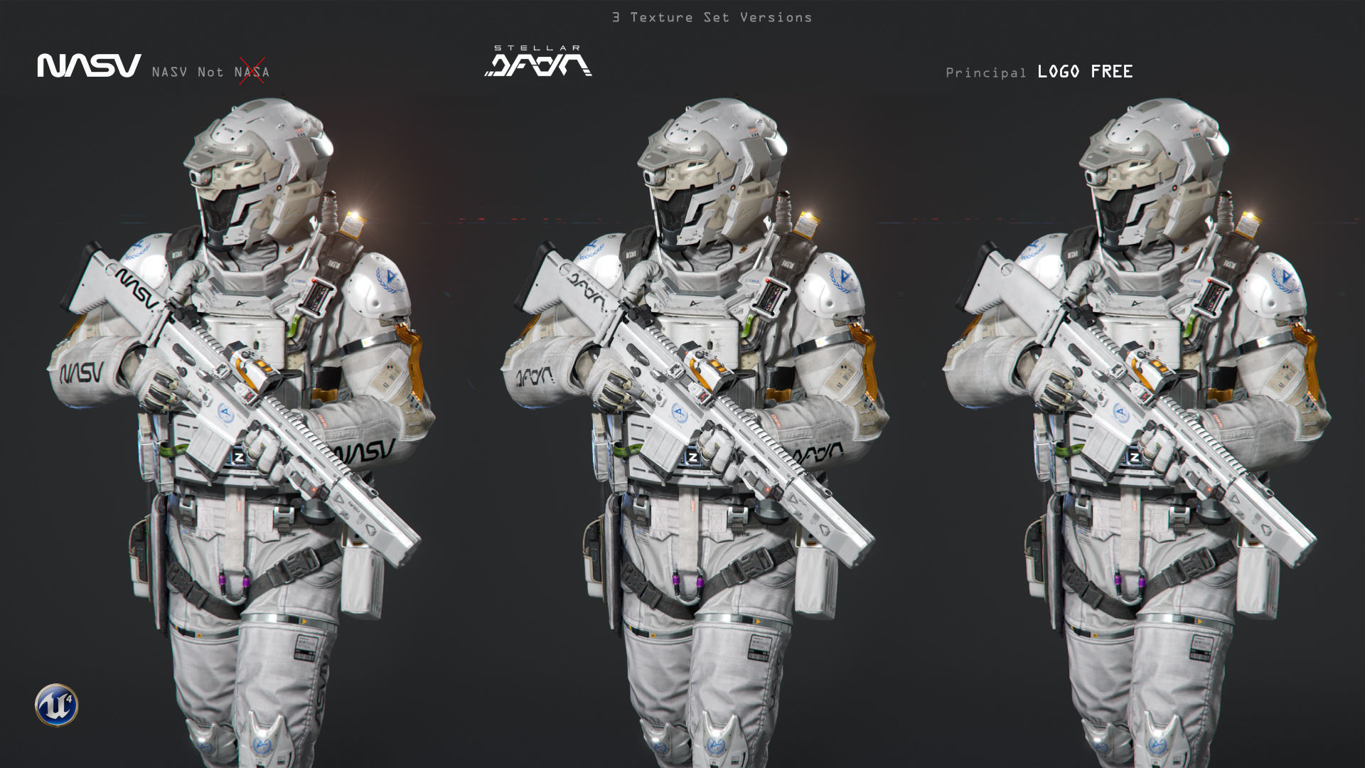 SCIFI - SPACE SOLDIER Low-poly 3D model_2