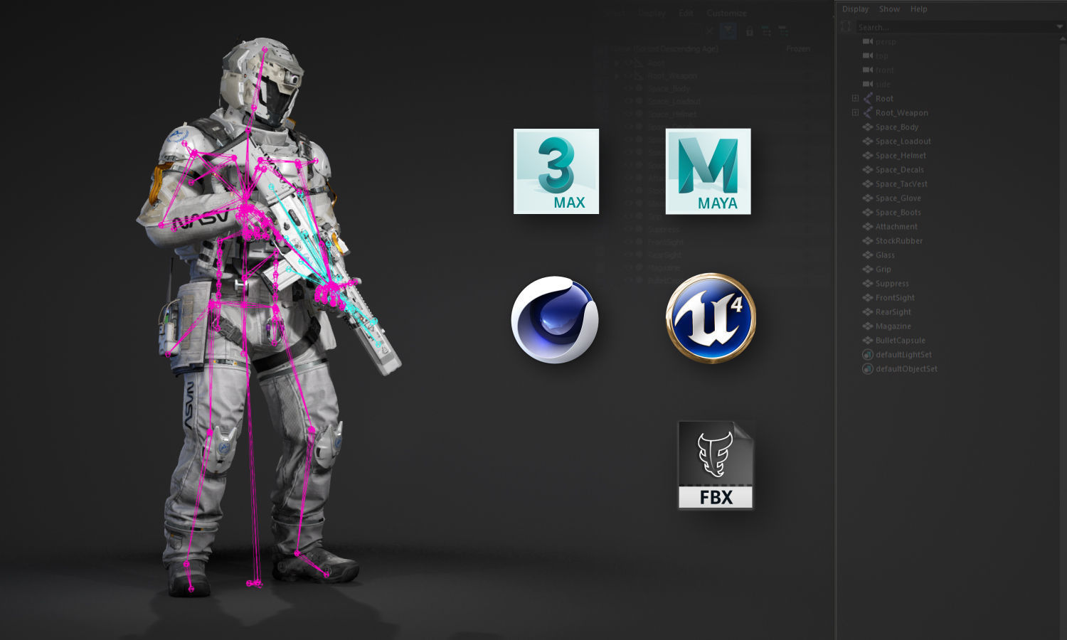 SCIFI - SPACE SOLDIER Low-poly 3D model_13