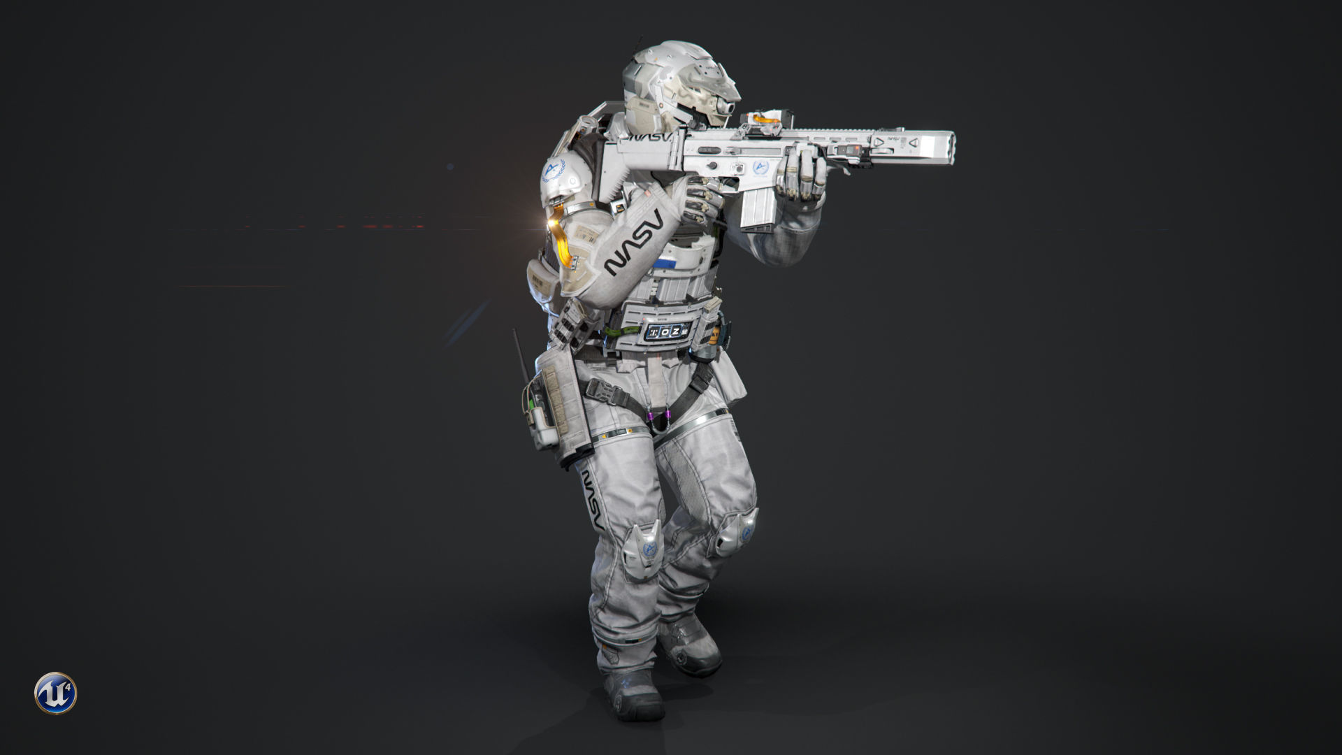 SCIFI - SPACE SOLDIER Low-poly 3D model_5