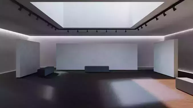 VR Square Gallery Low-poly 3D model VR Square Gallery Low-poly 3D model