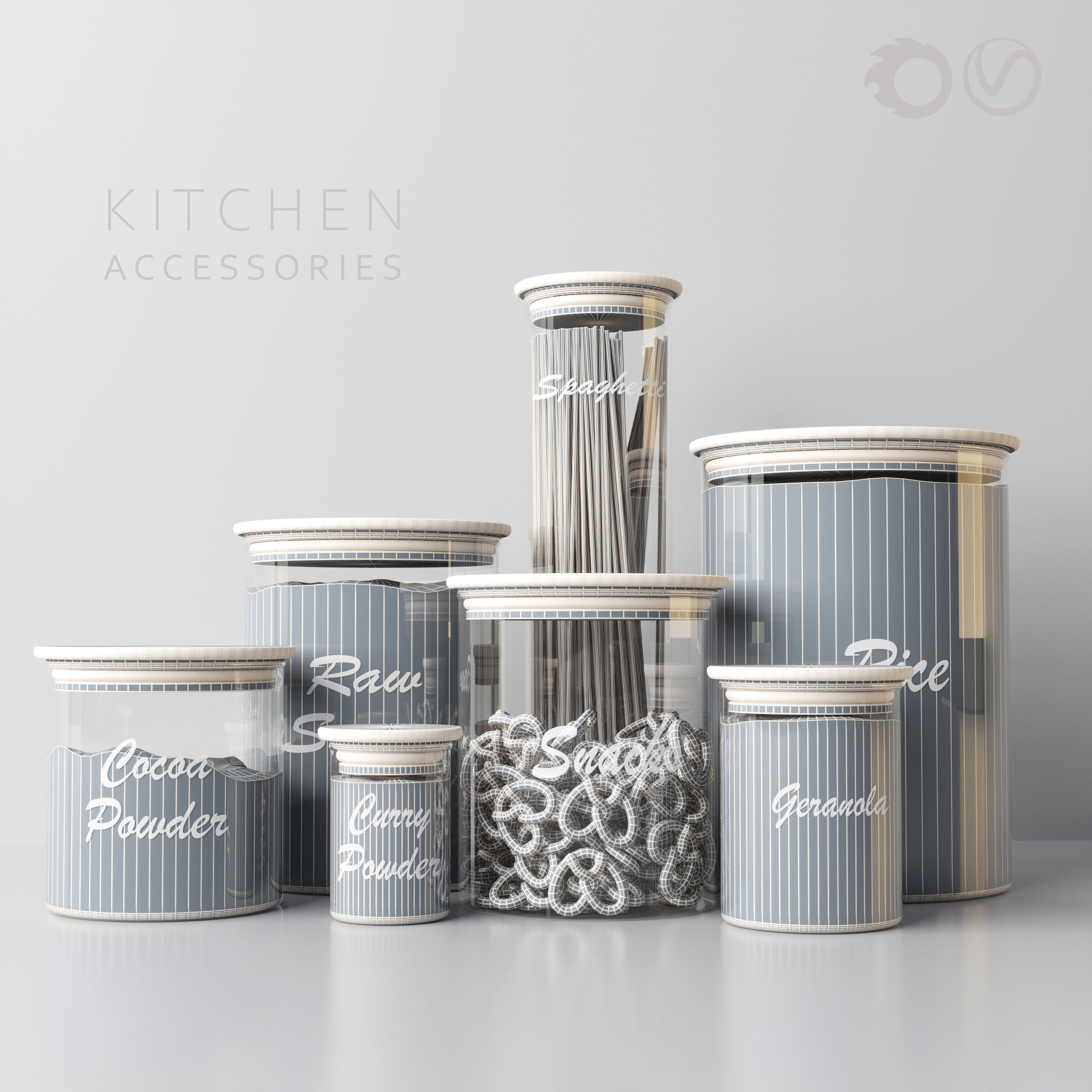kitchen accessories 3D model_4
