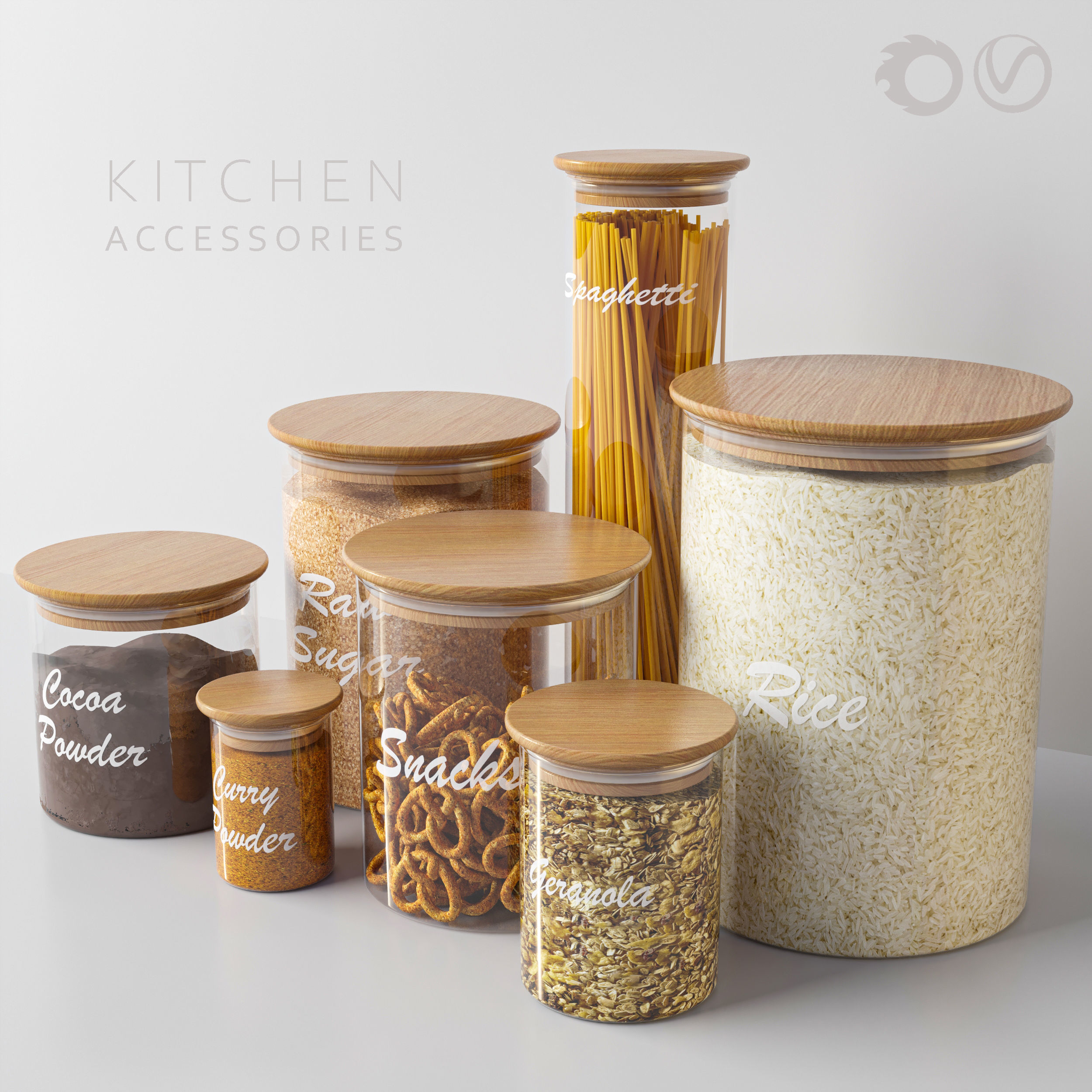 kitchen accessories 3D model_1