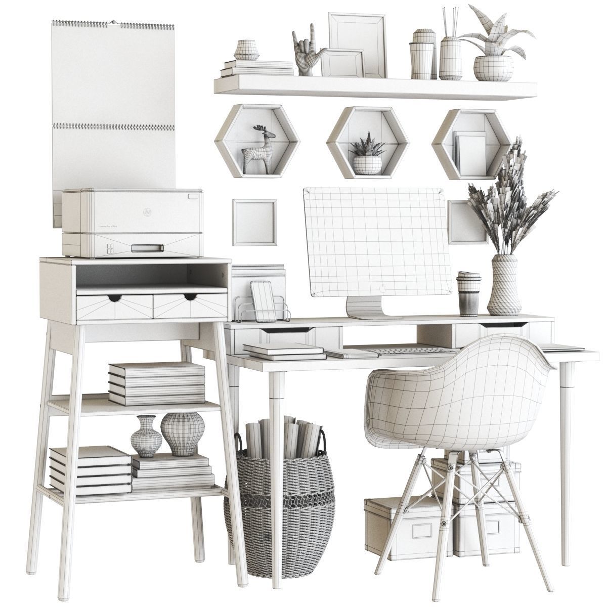 Office workplace 51 3D model_2