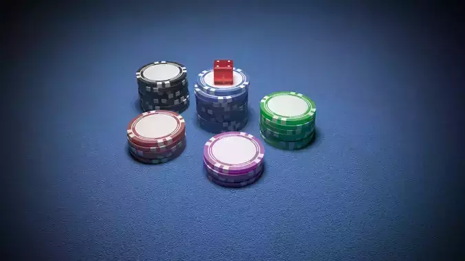 Dice and Pocker Chips 3D Model Collection