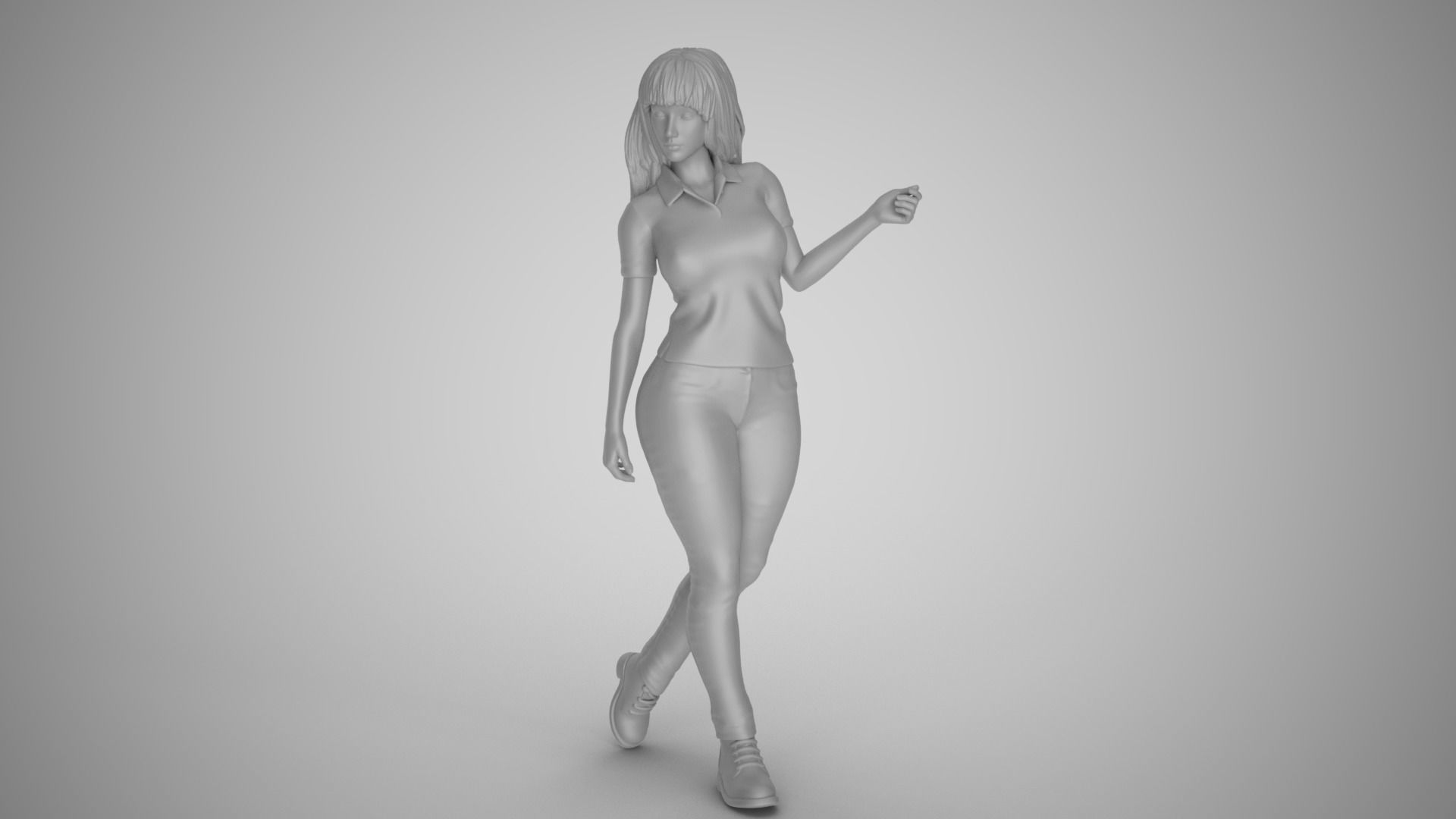 Lazy Steps Woman 3D print model_3