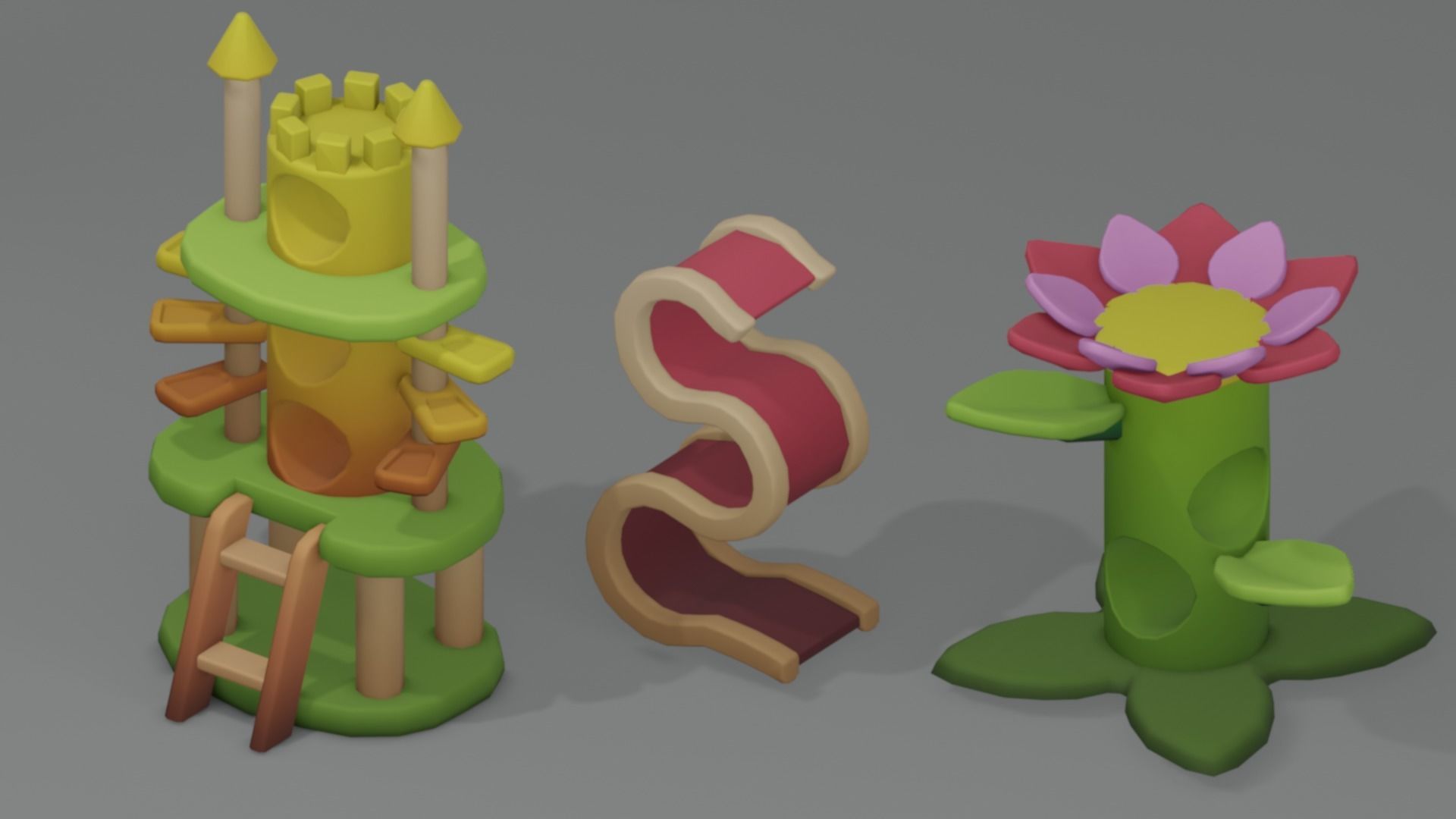 Stylized Low Poly Pets Assets Pack Low-poly 3D model_7