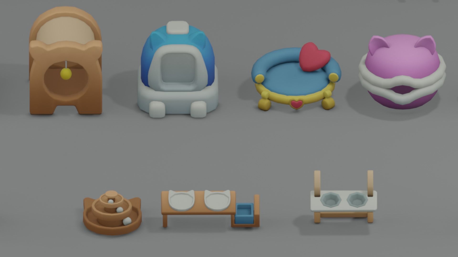 Stylized Low Poly Pets Assets Pack Low-poly 3D model_2