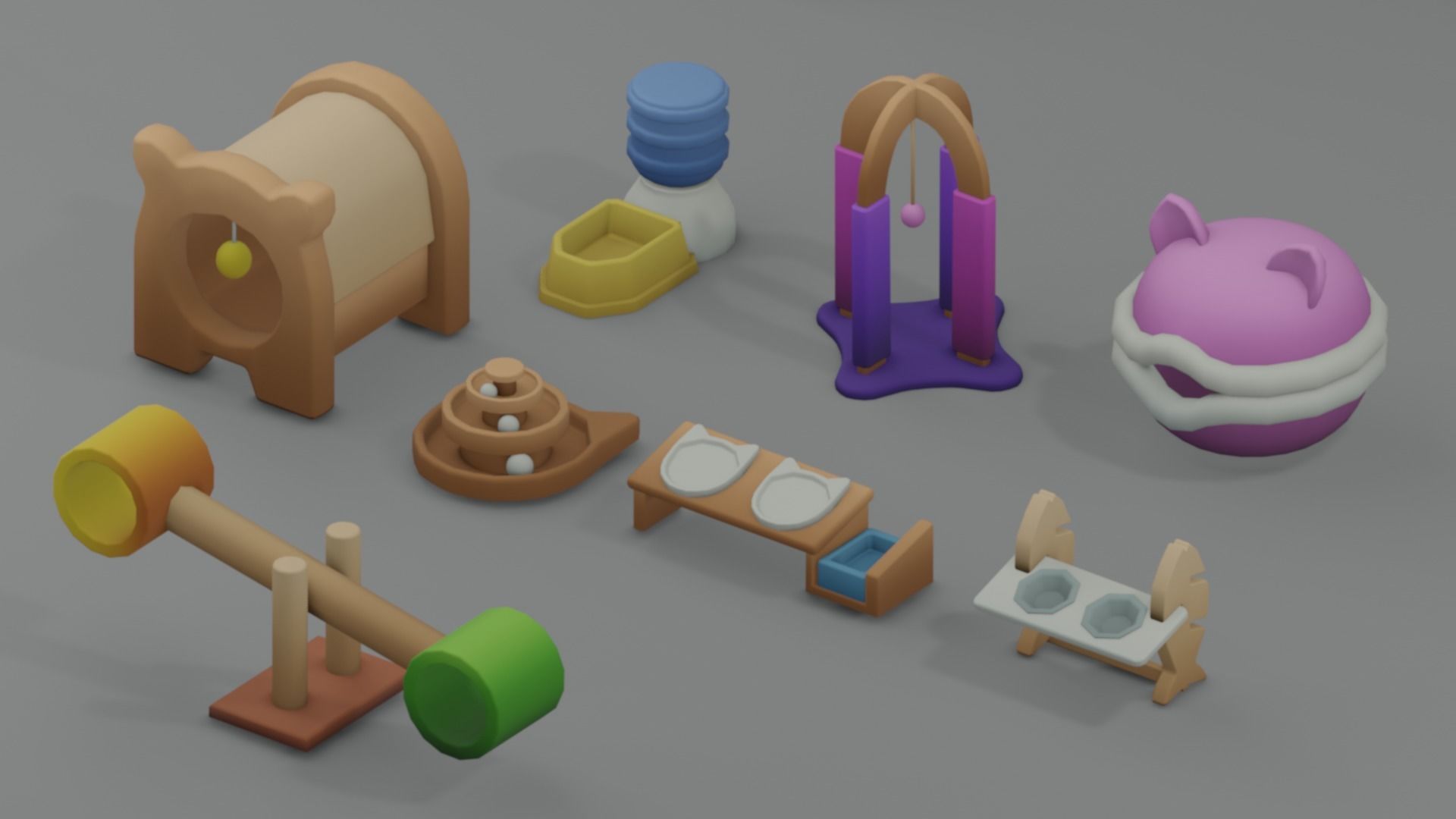 Stylized Low Poly Pets Assets Pack Low-poly 3D model_10