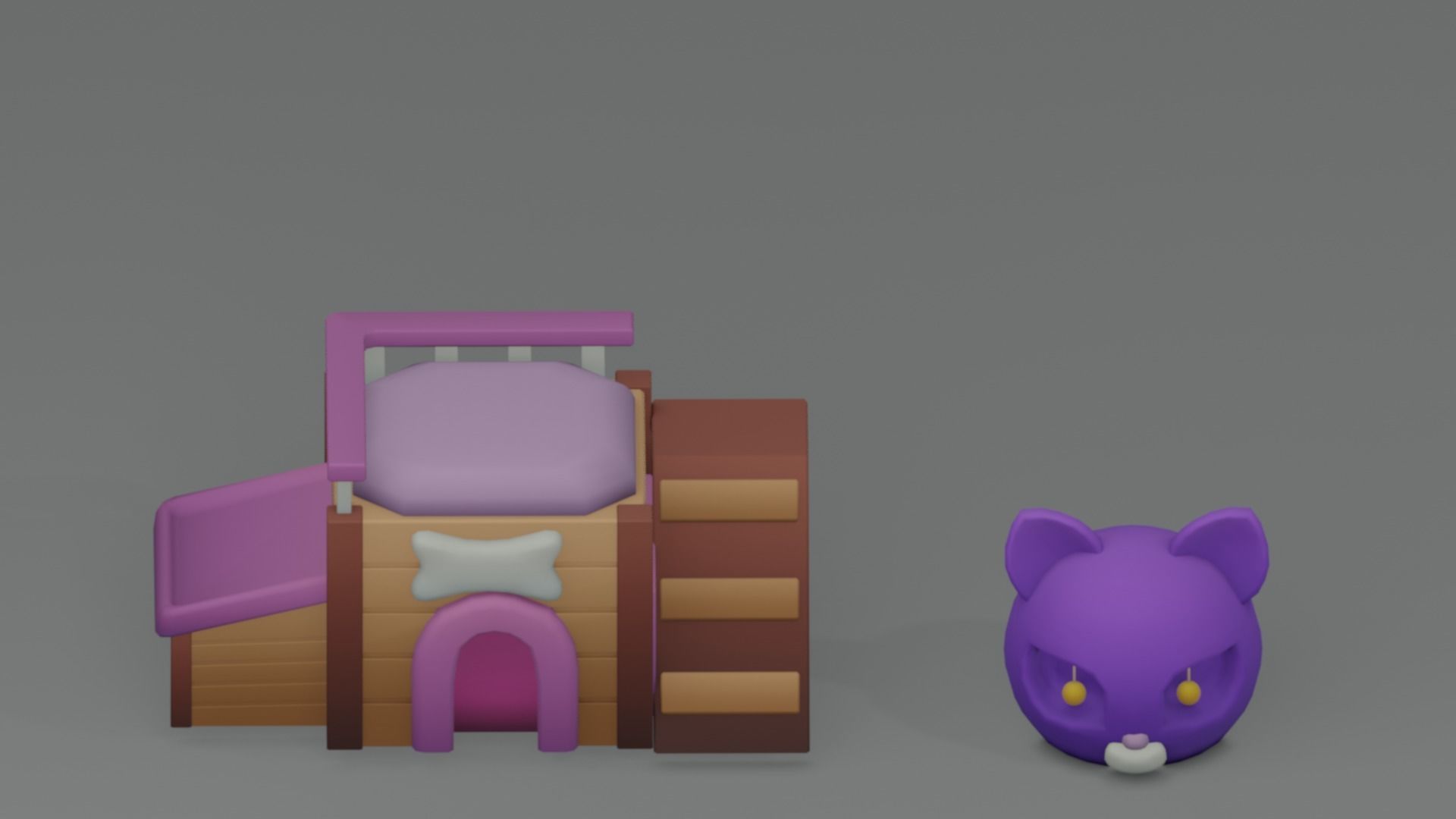 Stylized Low Poly Pets Assets Pack Low-poly 3D model_4
