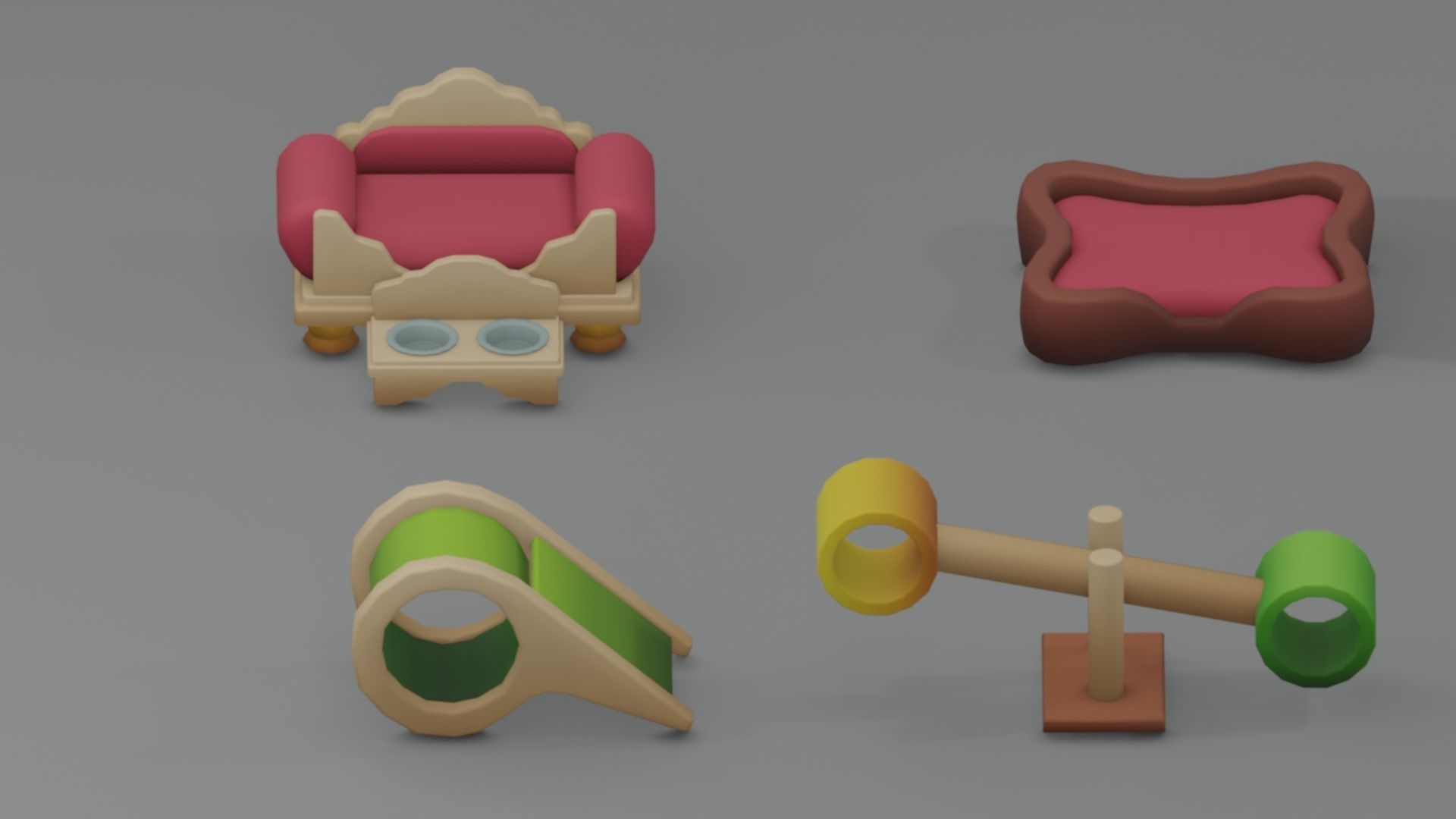 Stylized Low Poly Pets Assets Pack Low-poly 3D model_3