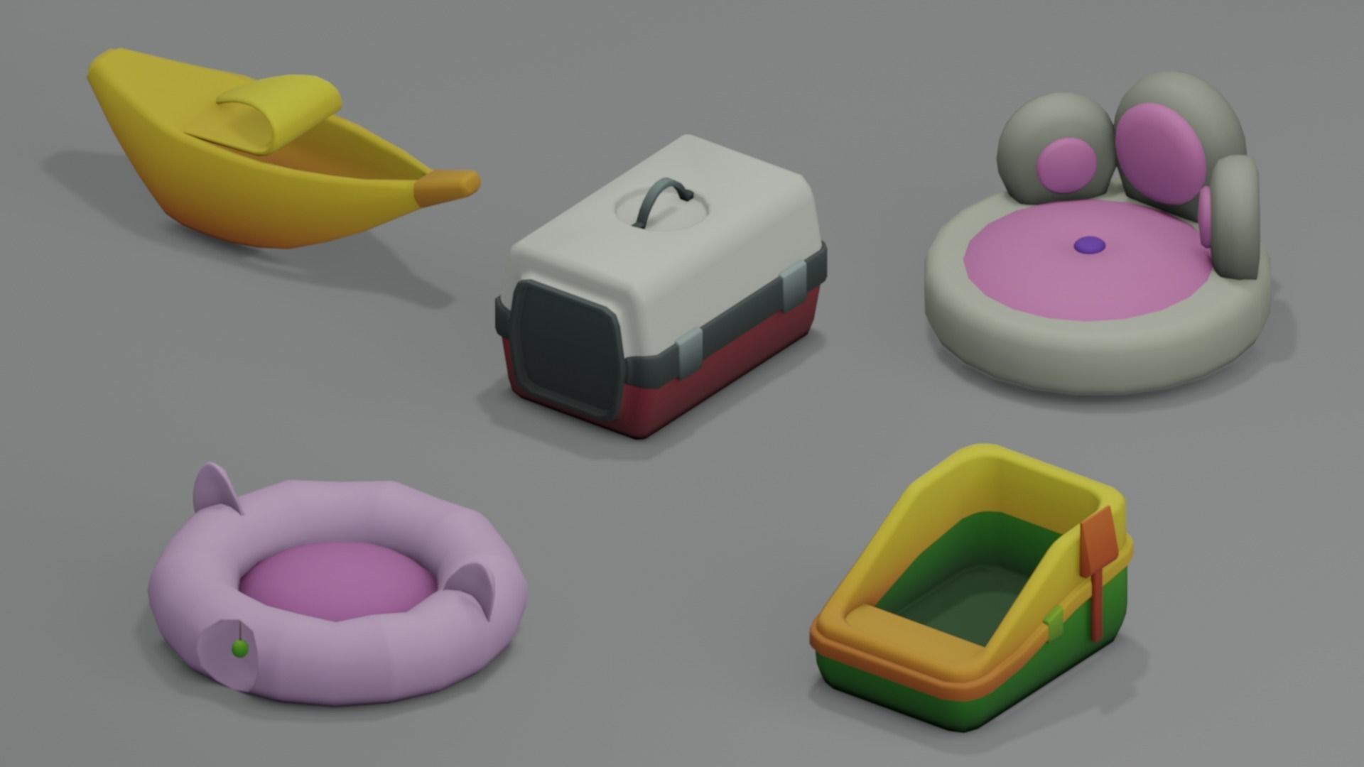 Stylized Low Poly Pets Assets Pack Low-poly 3D model_11