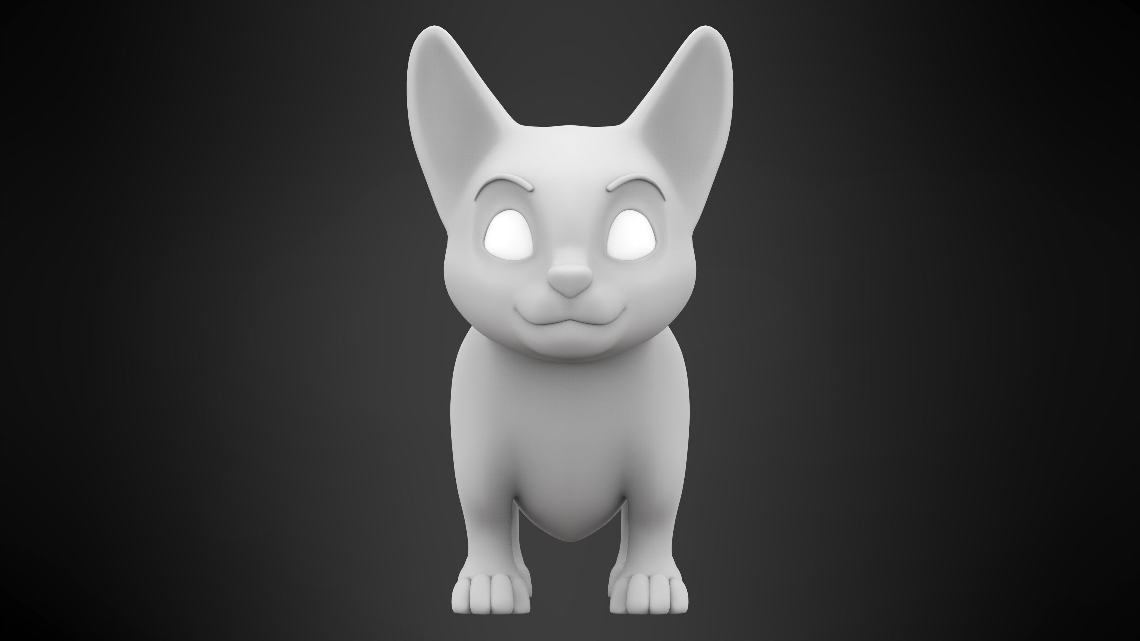 Corgi  Low-poly 3D model_6