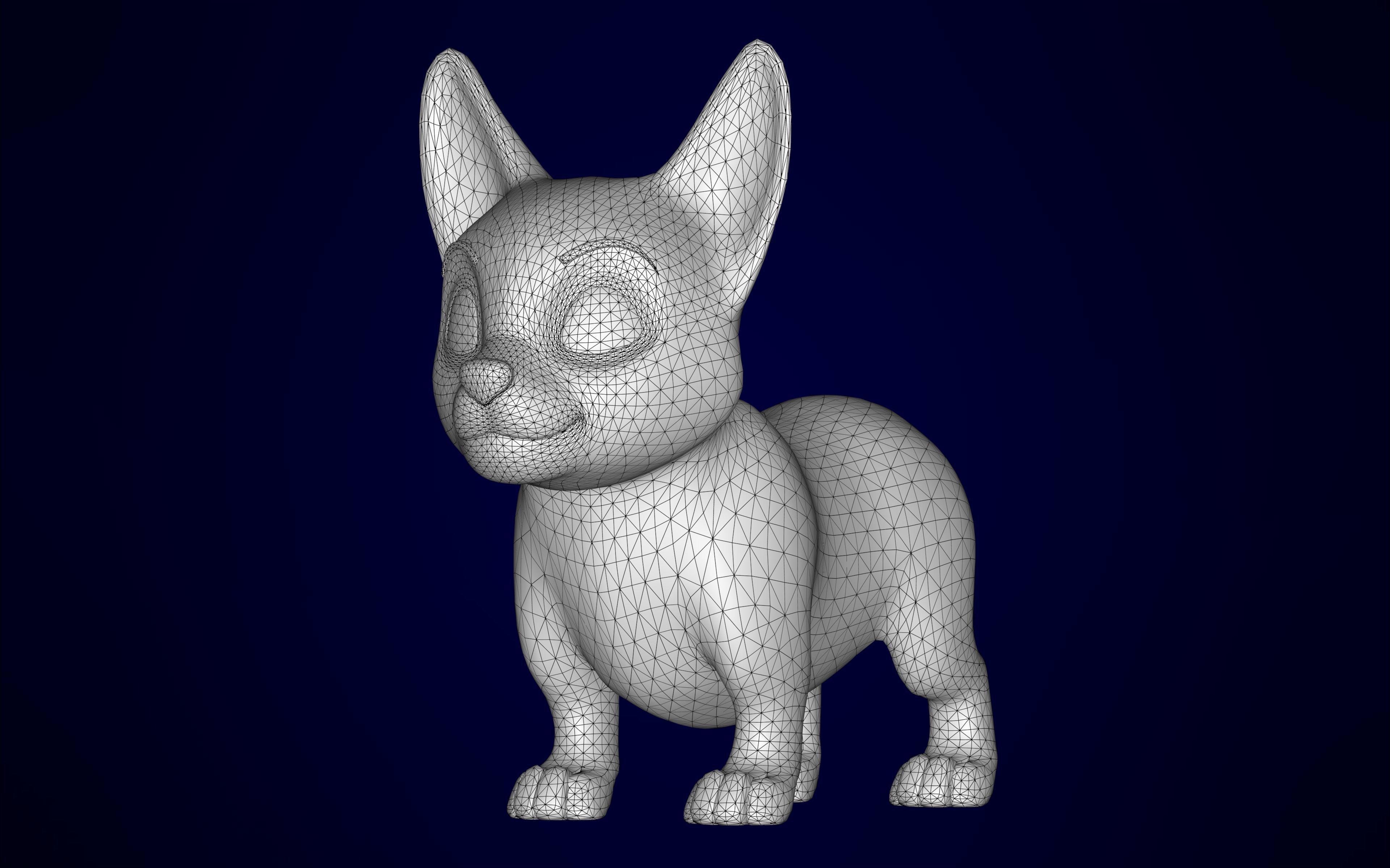 Corgi  Low-poly 3D model_10