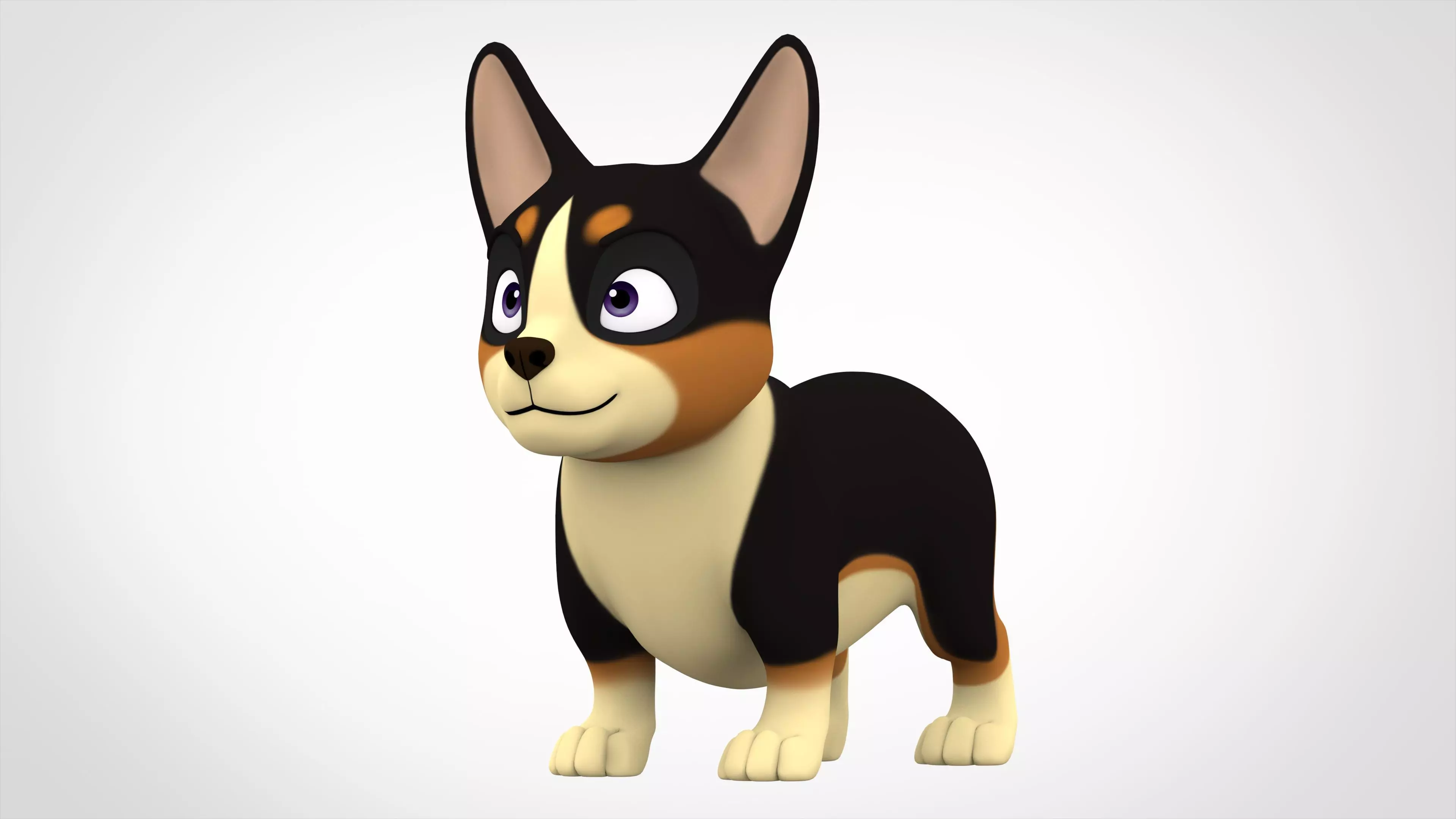 Corgi  Low-poly 3D model_0