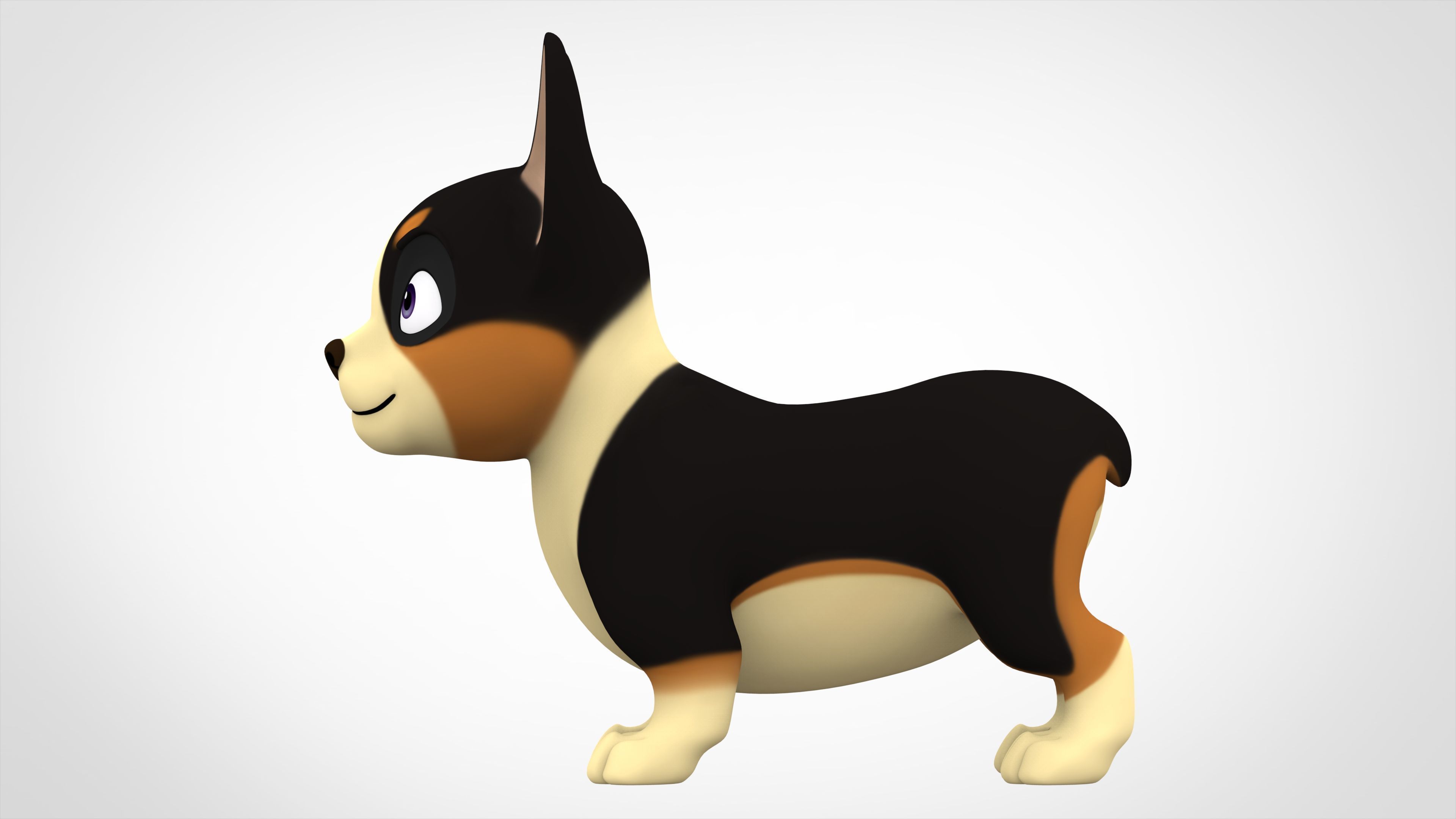 Corgi  Low-poly 3D model_2