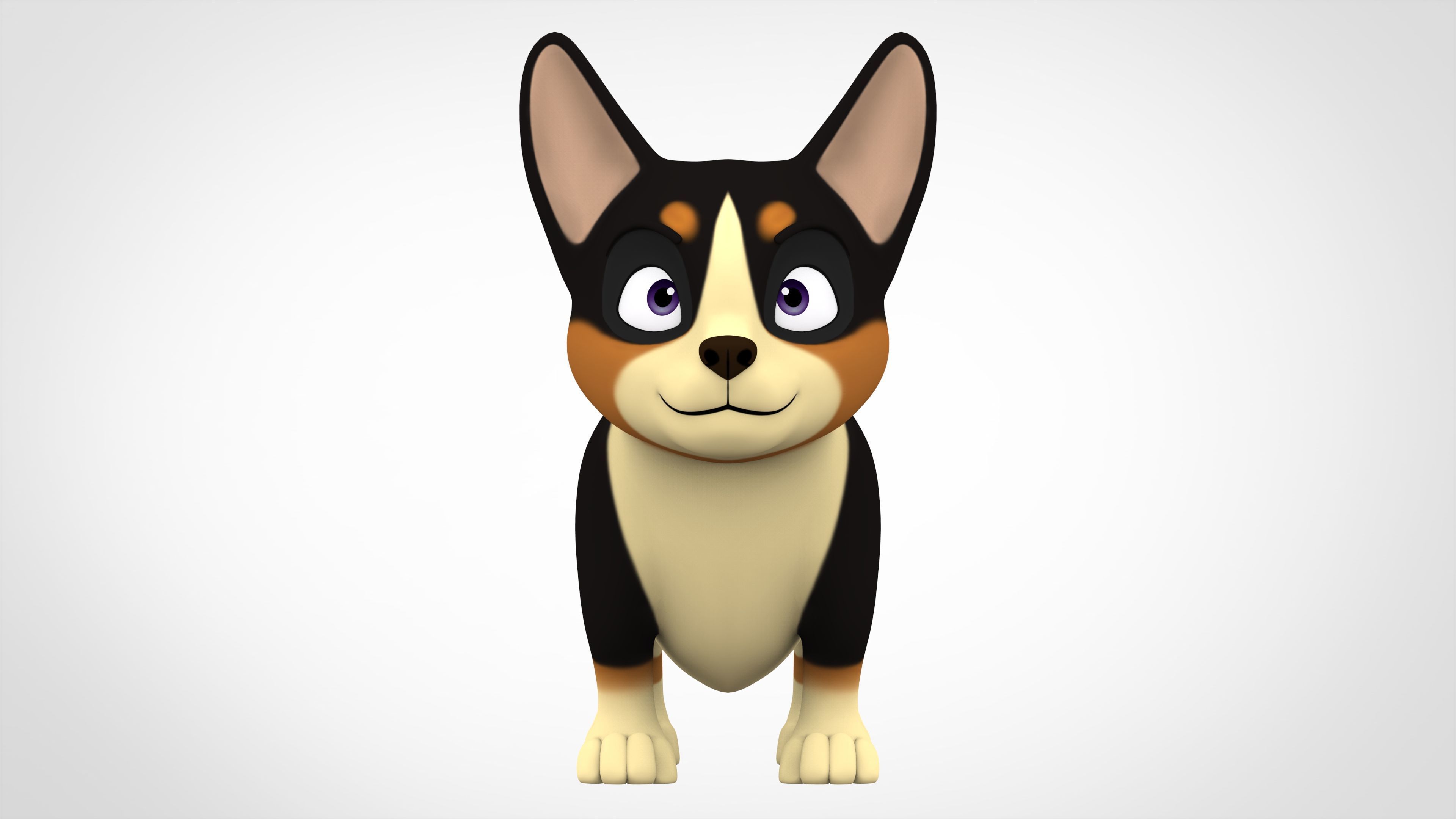 Corgi  Low-poly 3D model_1
