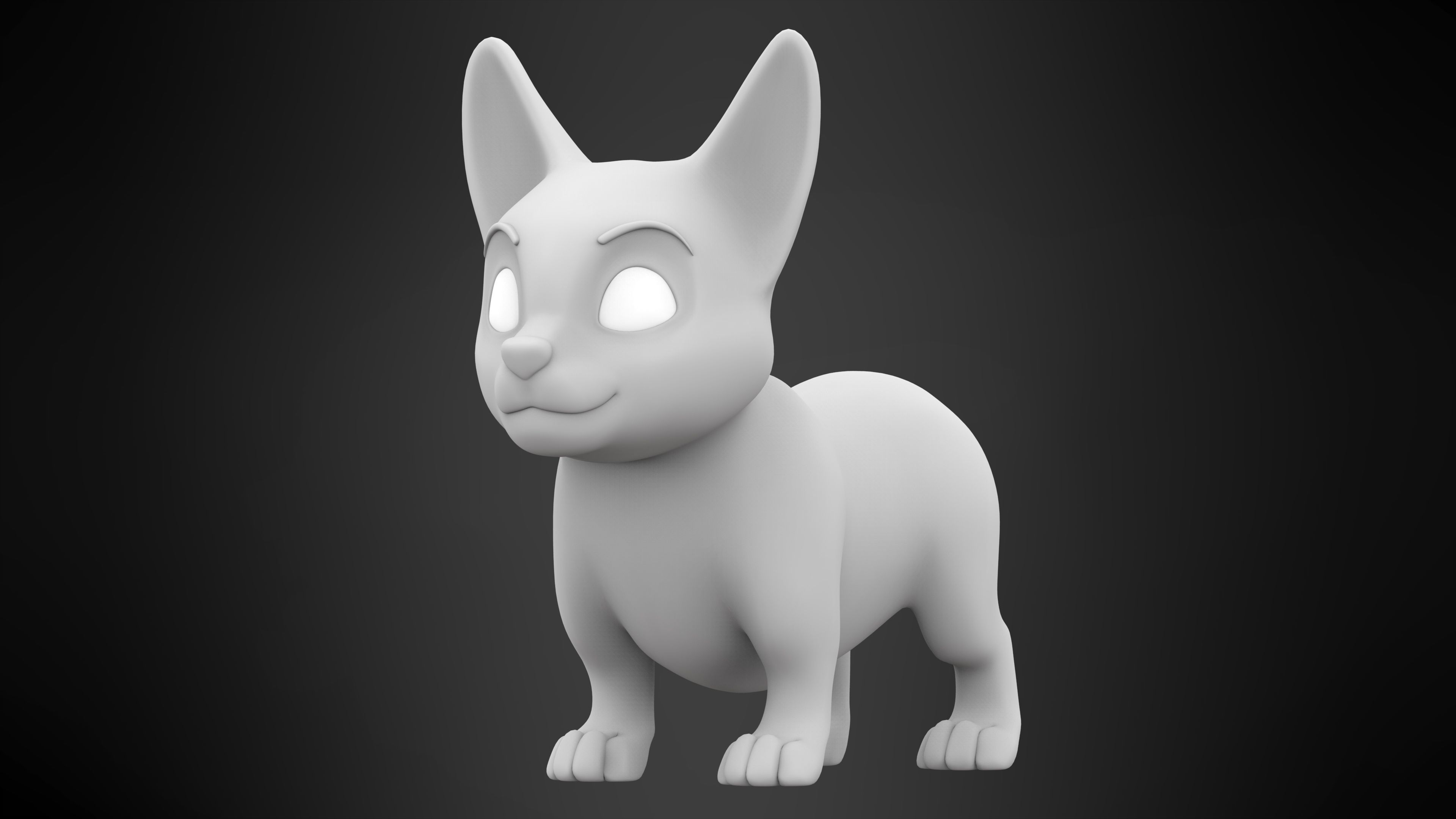 Corgi  Low-poly 3D model_5