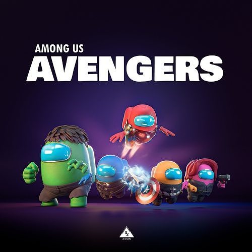 Among Us - Avengers Pack Low-poly 3D model