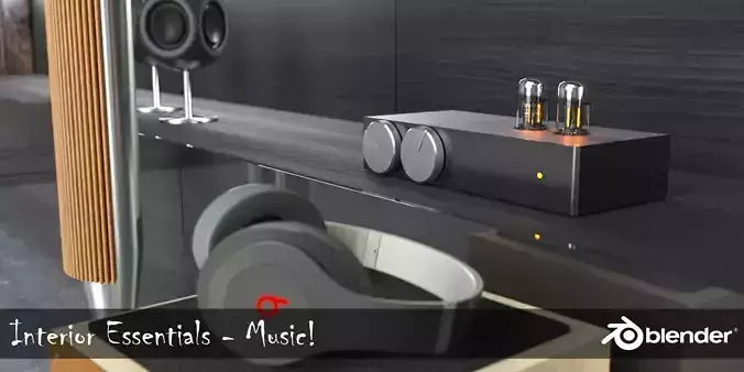 Interior Essentials - Music Low-poly 3D model